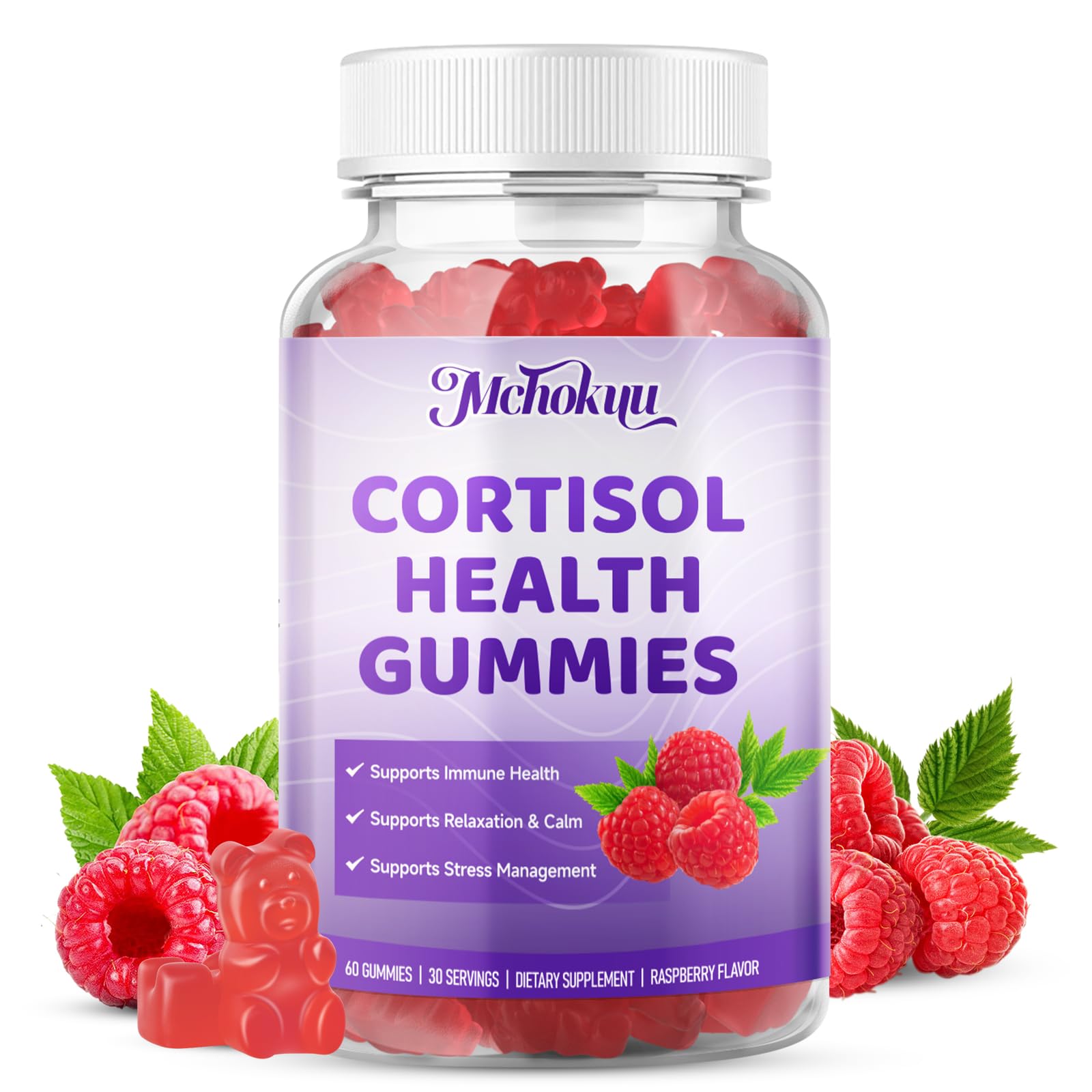 Mchokuu Cortisol Supplement Gummies 60 Count