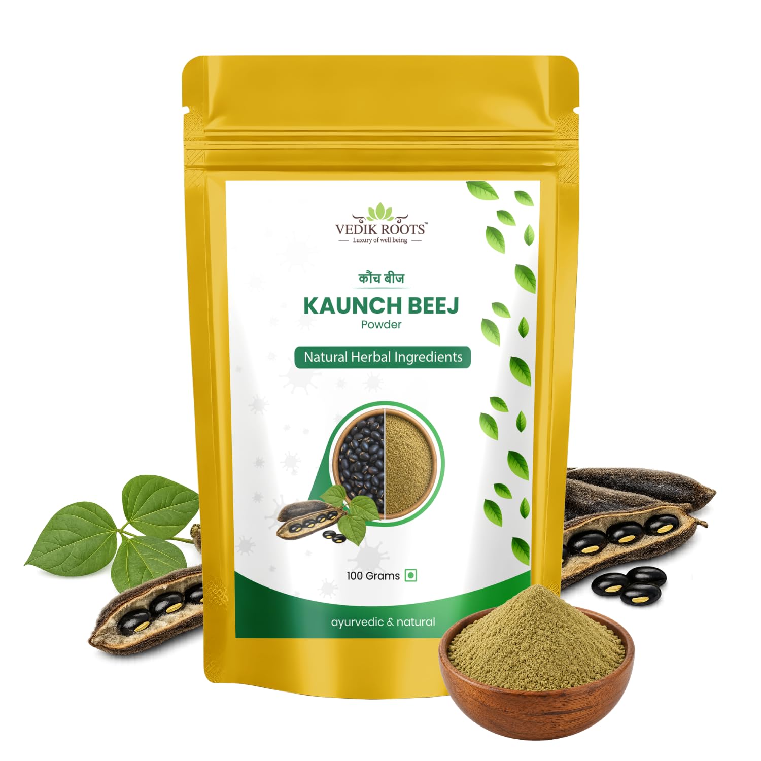 VEDIKROOTS Kaunch Beej Powder 3.5274 oz