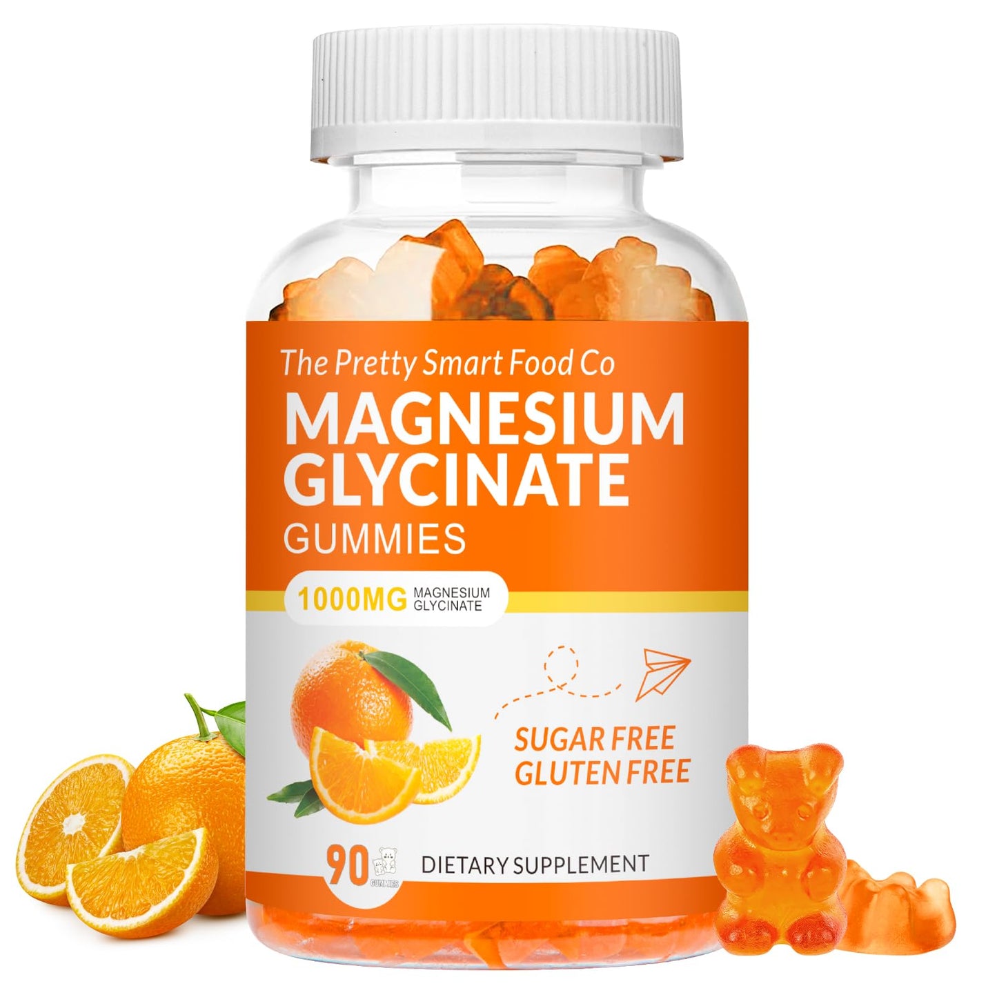 The Pretty Smart Food Co Magnesium Glycinate Gummies 1000mg 90 Count