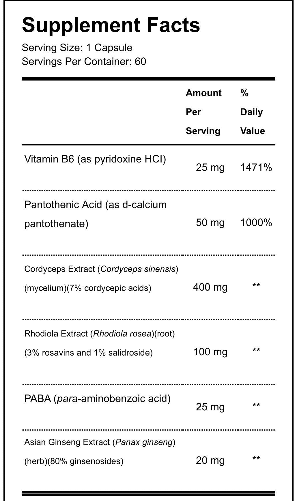 The One Minute Miracle Adrenal Essence Capsule 1 Count
