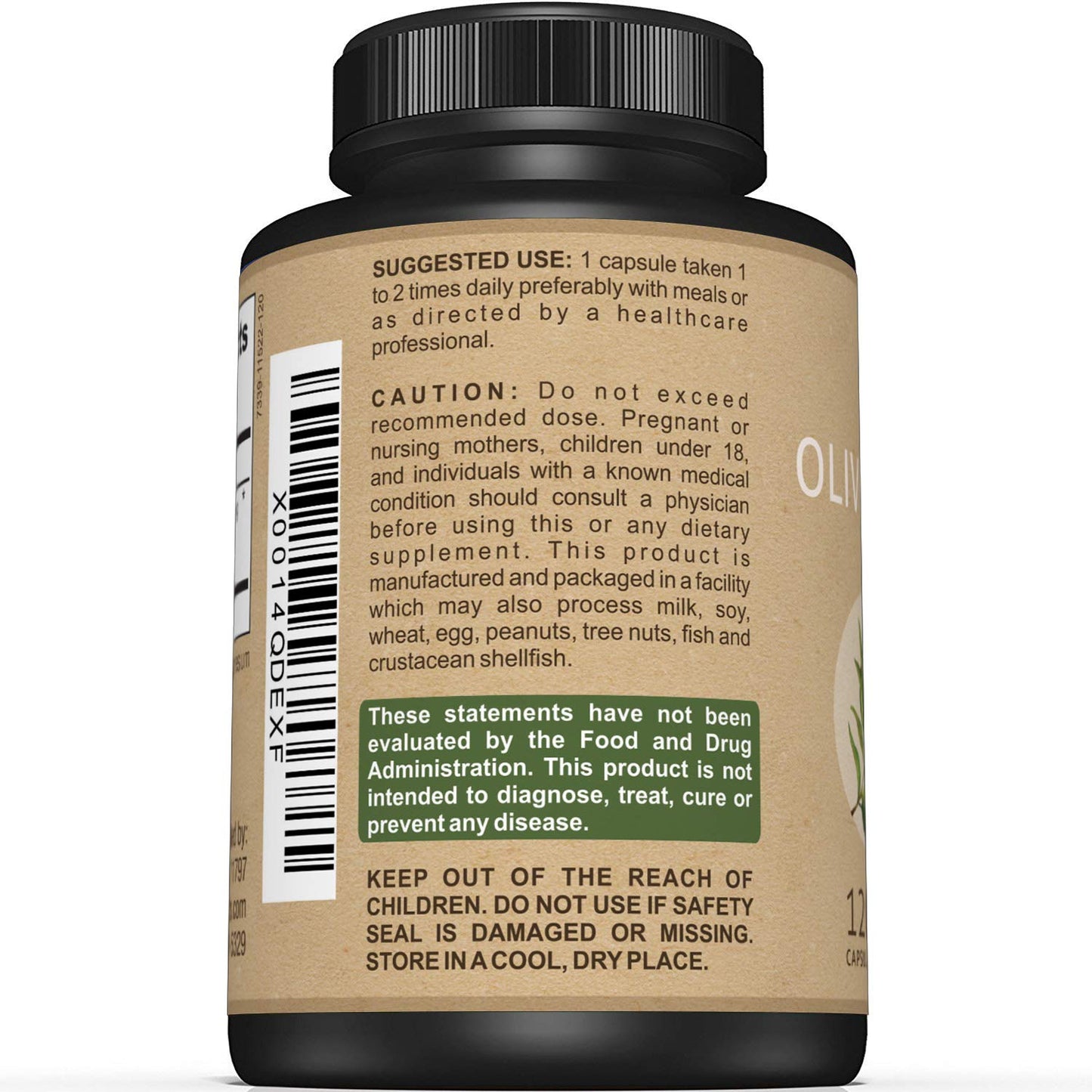 Sunergetic Olive Leaf Extract Capsules 750mg, 120 Capsules