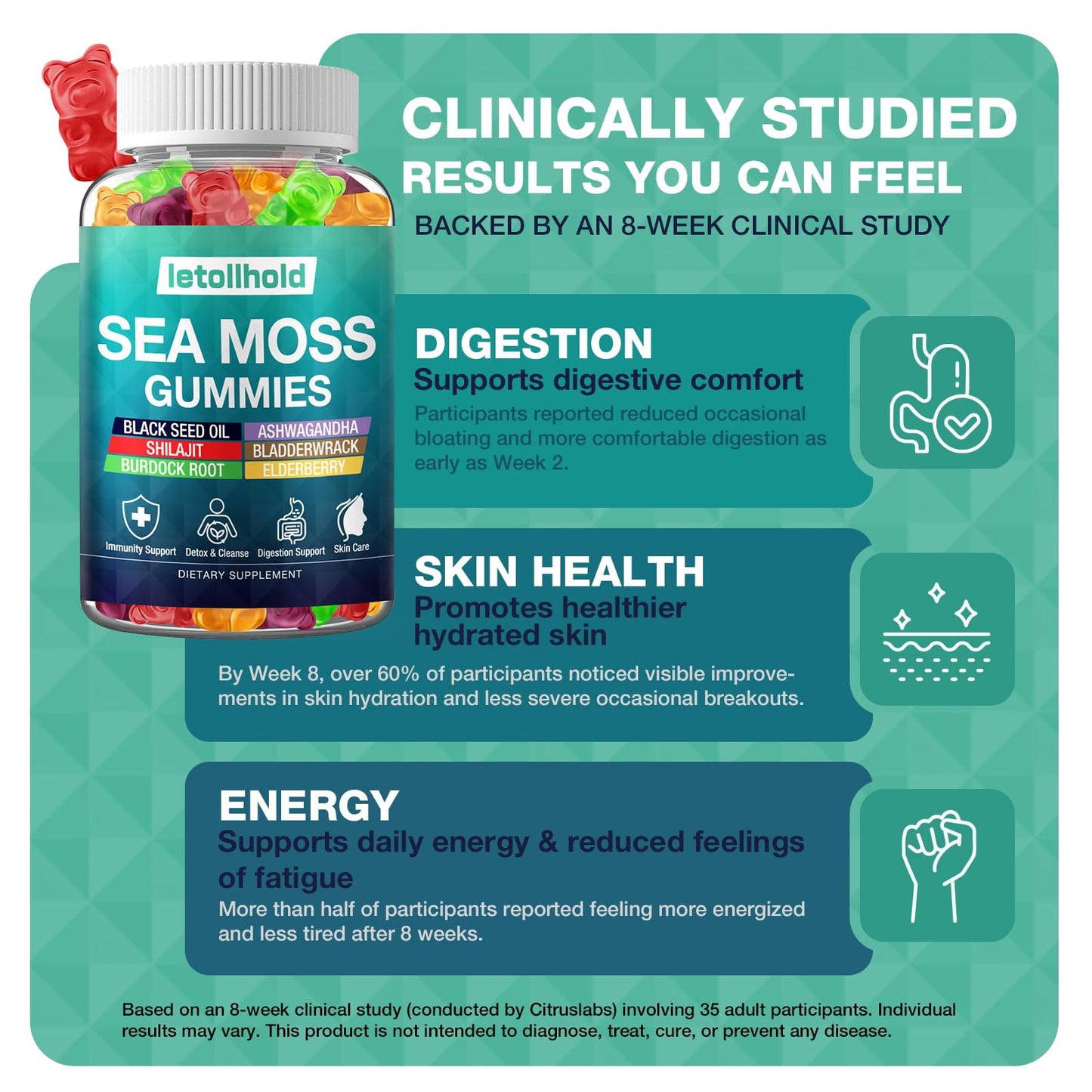 letollhold Sea Moss Gummies Gummy 120