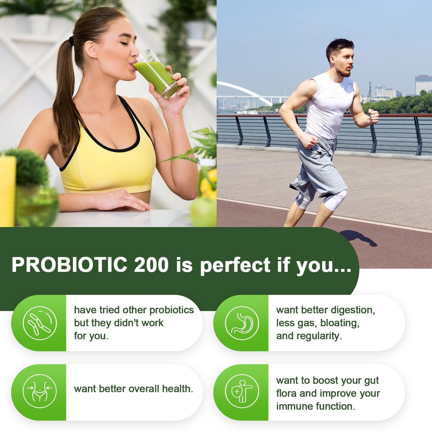 Cfuful Probiotics for Women & Men, 200 Billion CFU, 12 Strains with 3 Organic Prebiotics for Digestive Health, Capsule, 60 Count