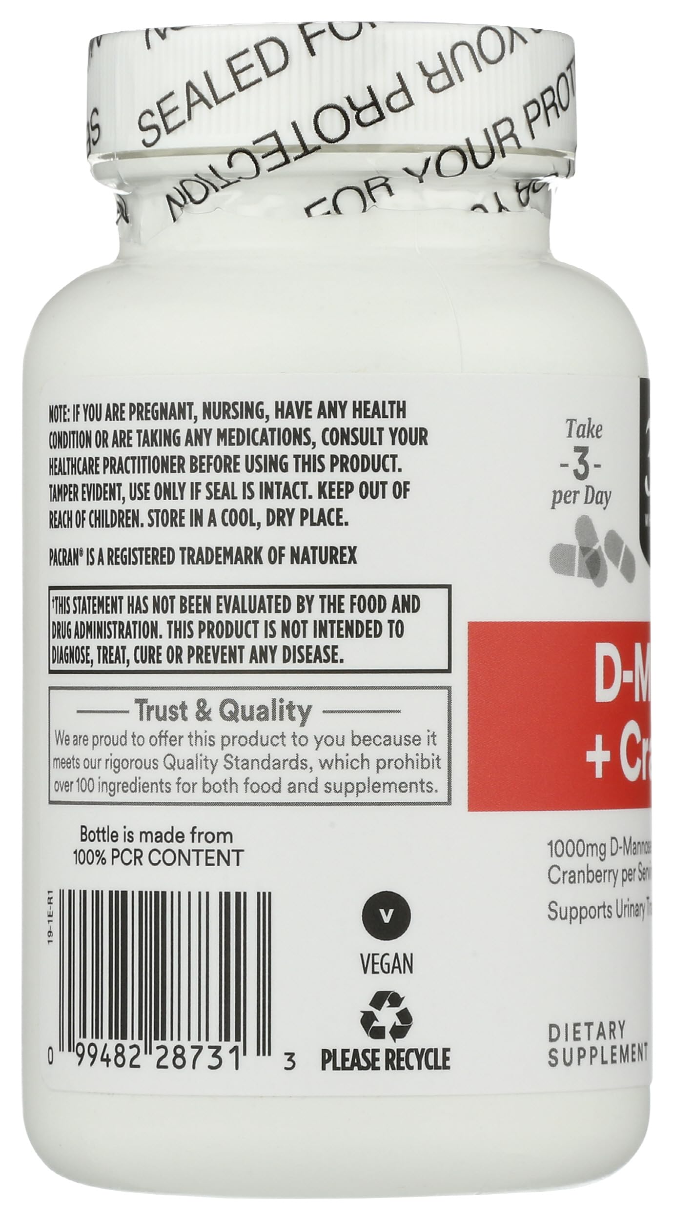 365 by Whole Foods Market D-Mannose With Cranberry Capsules, 90 Capsules