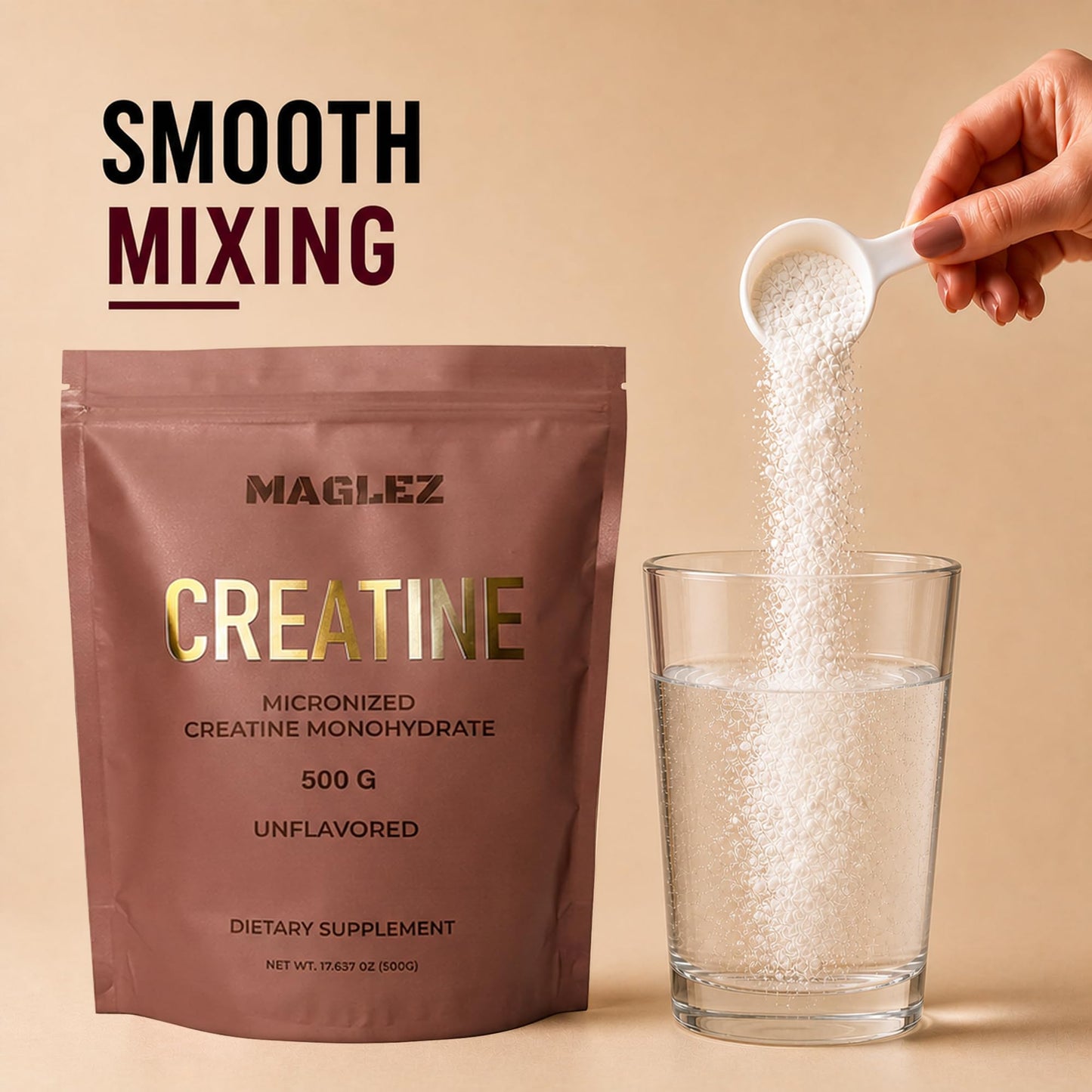 MAGLEZ Creatine Monohydrate Powder 500g (100 Servings)