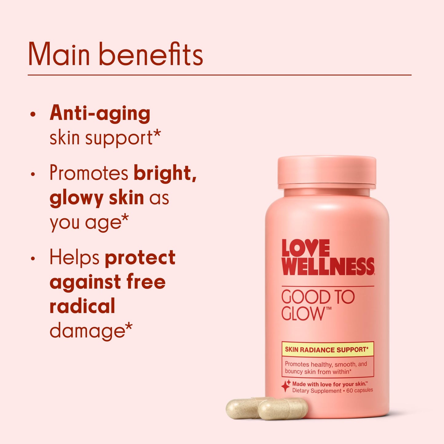 Love Wellness Good to Glow Collagen Capsule, 60 Count