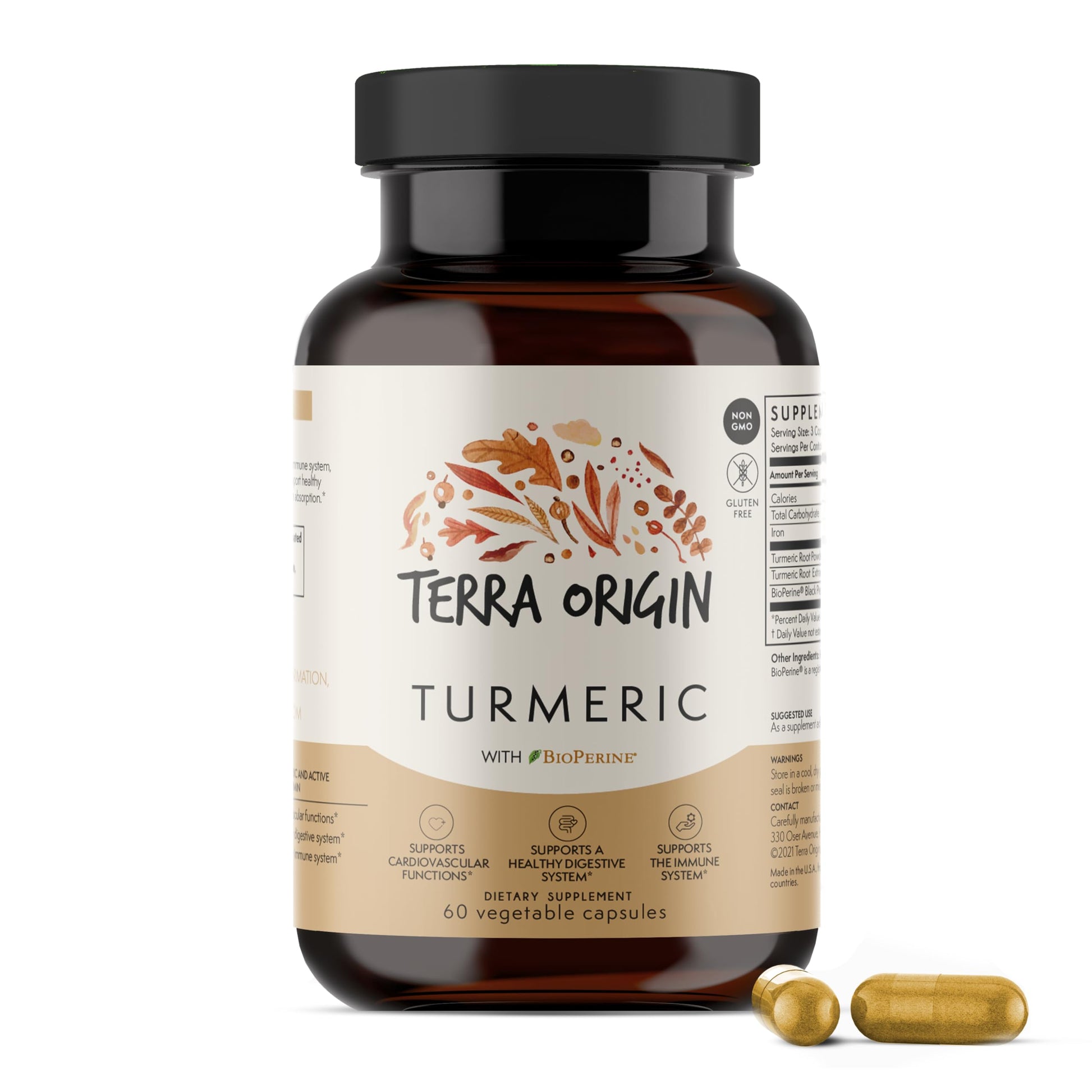 TERRA ORIGIN Turmeric with BioPerine Capsule 60 Capsules