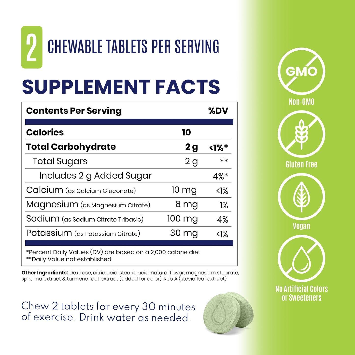 SaltStick Electrolyte FastChews Green Apple 120 Chewable Tablets