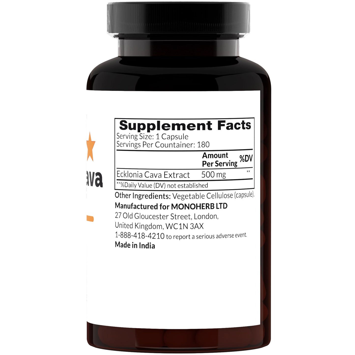 MONOHERB Ecklonia Cava Extract - 500 mg per Capsule, 180 Capsules