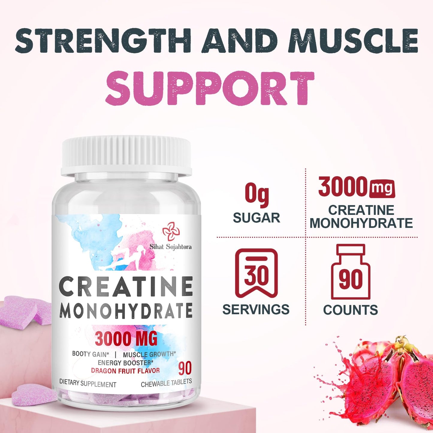 Sihat Sejahtera Creatine Chews 90 Count