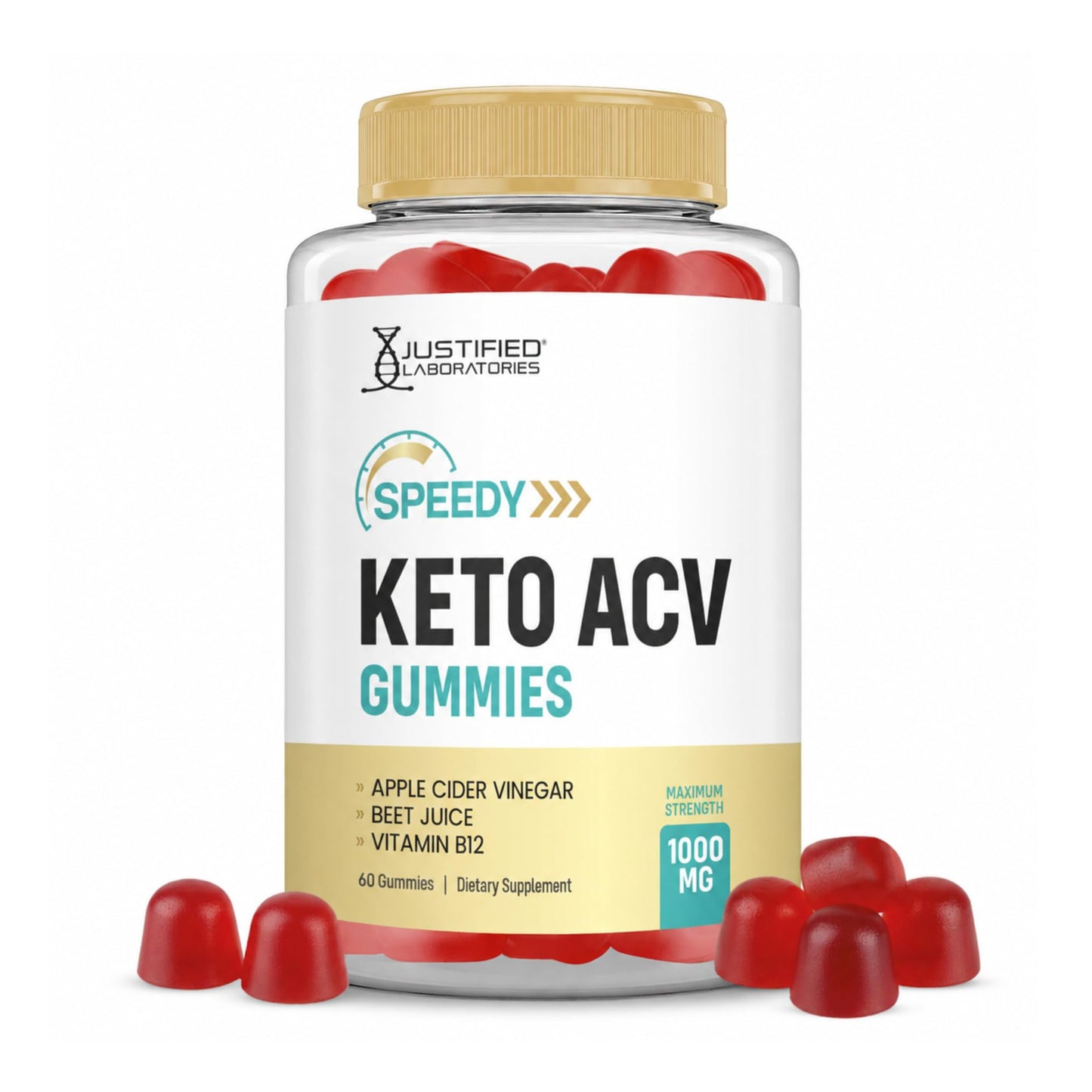 Justified Laboratories Speedy Keto ACV Gummies (1000 mg), 60 Gummies