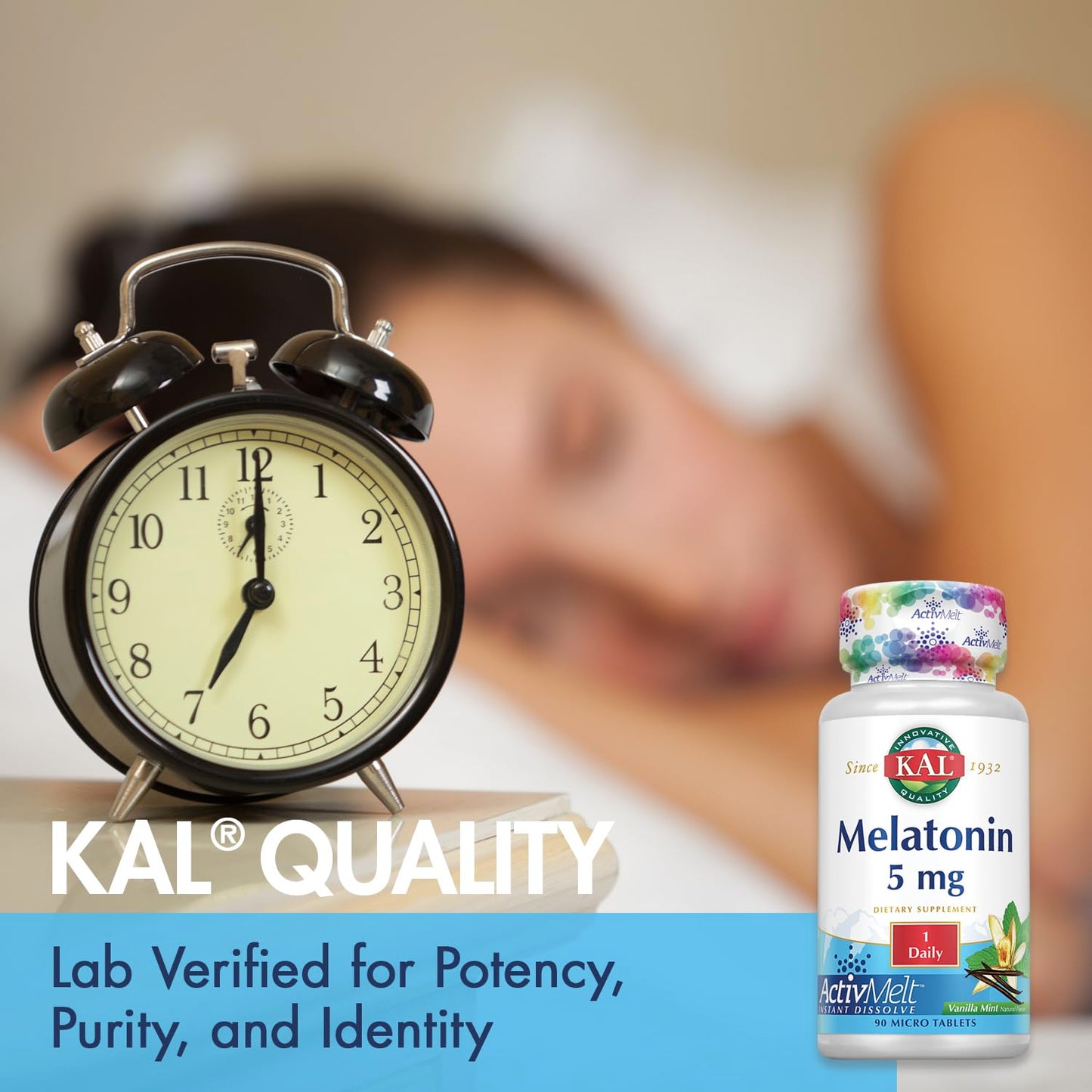 KAL Melatonin 5mg Sleep Aid Tablet, 90 Count