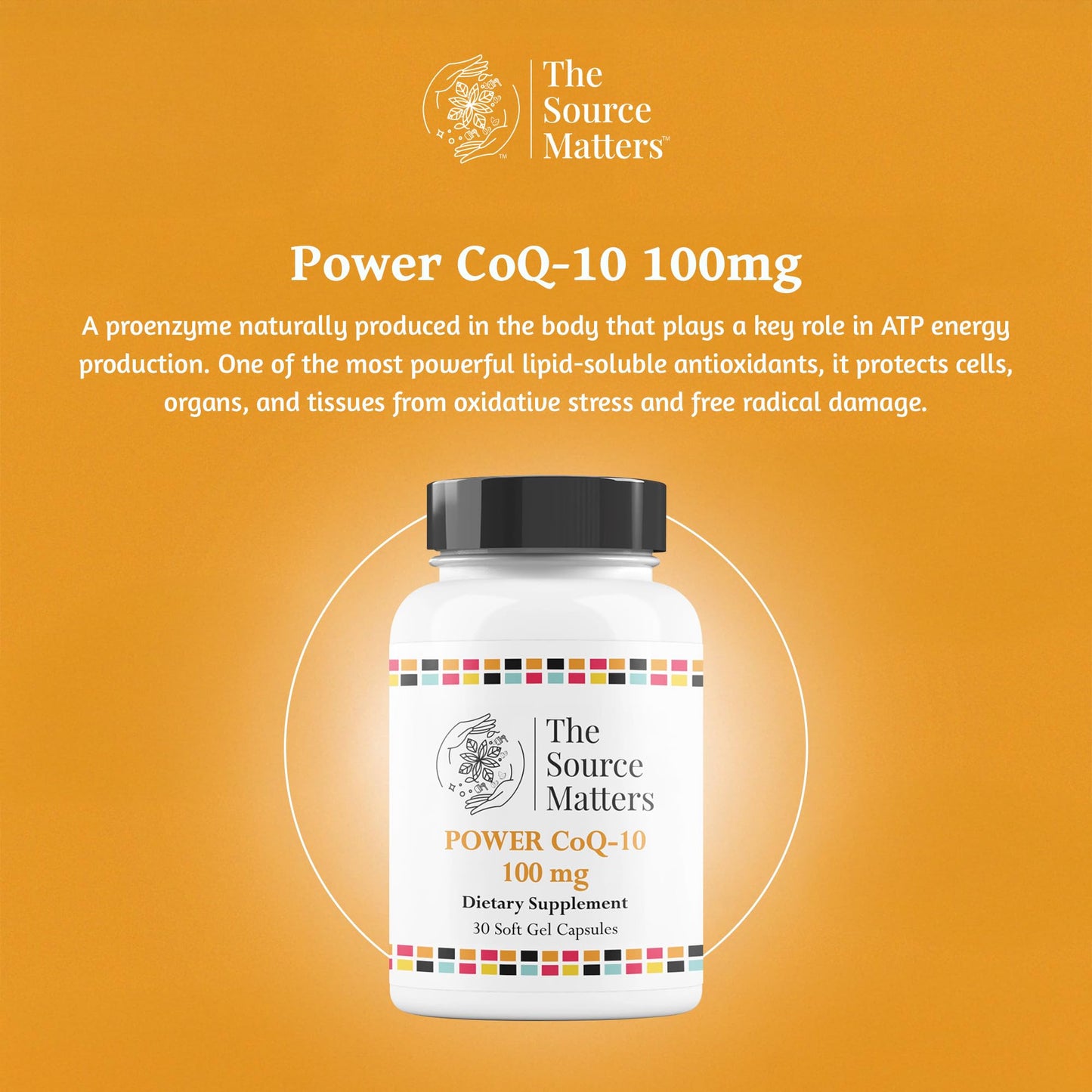 THE SOURCE MATTERS Power CoQ-10 Dietary Supplement Soft Gel Capsules, 30 Count