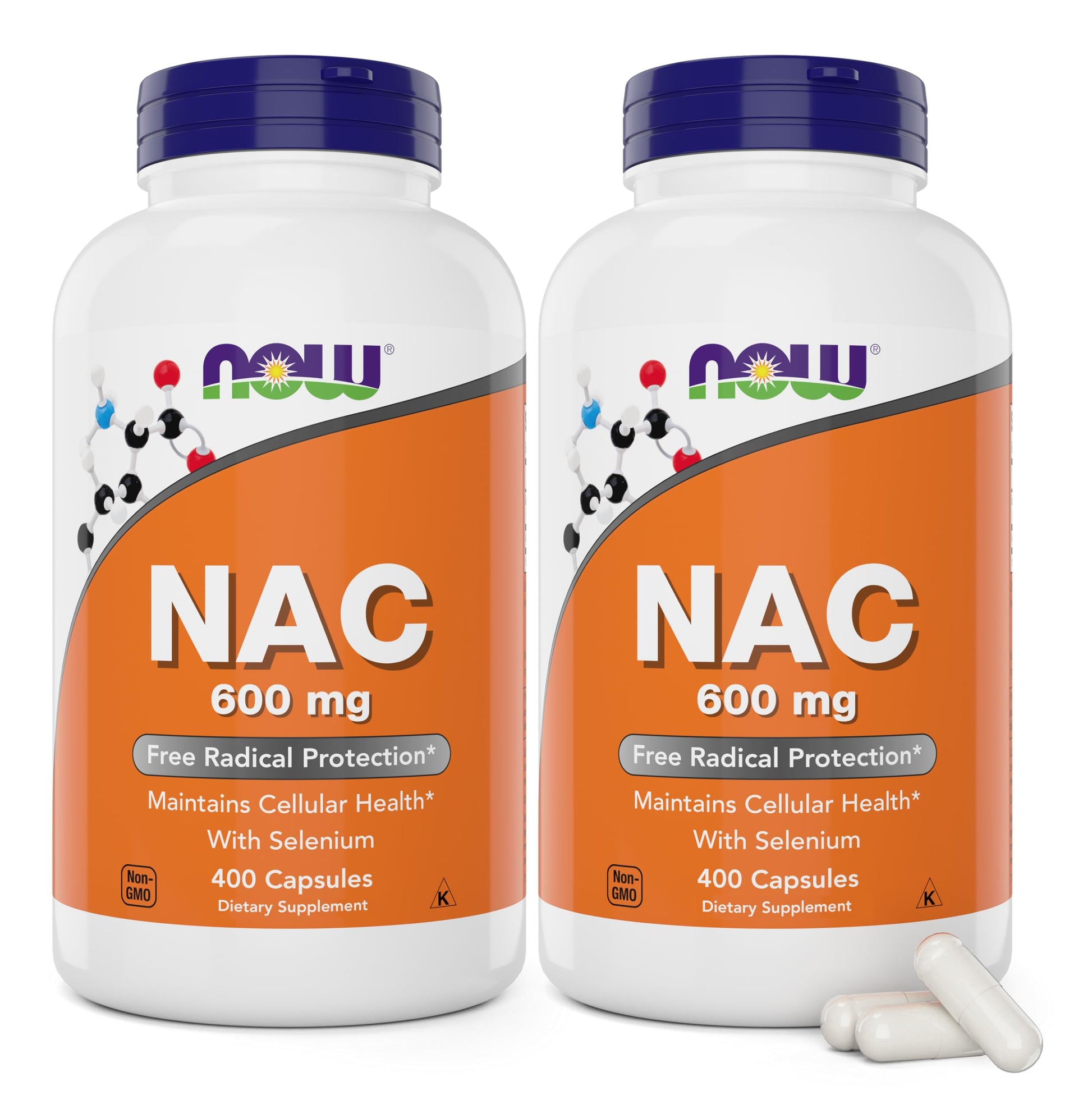 NOW Foods N-Acetyl Cysteine with Selenium NAC 600 mg Capsules 800