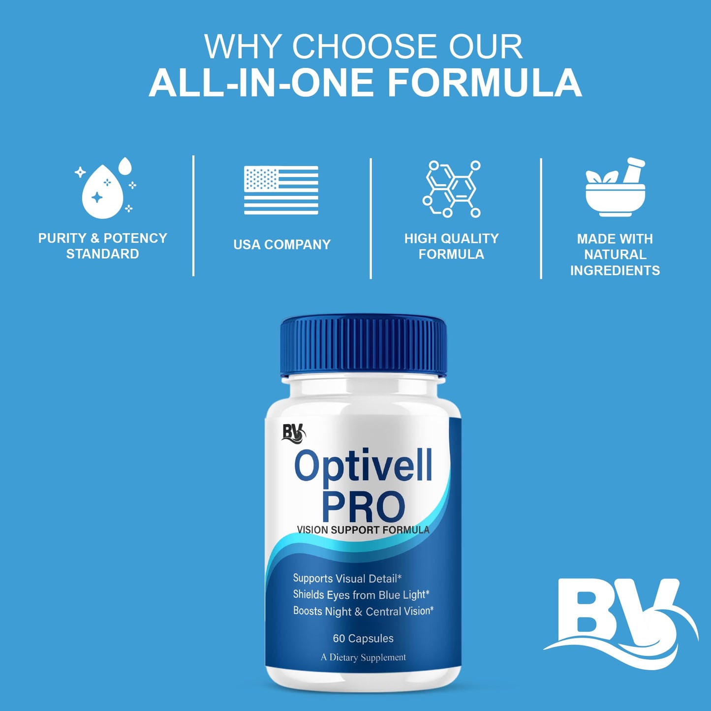 BLUE VIBE Optivell Pro Eye Health Supplement 60 Capsules