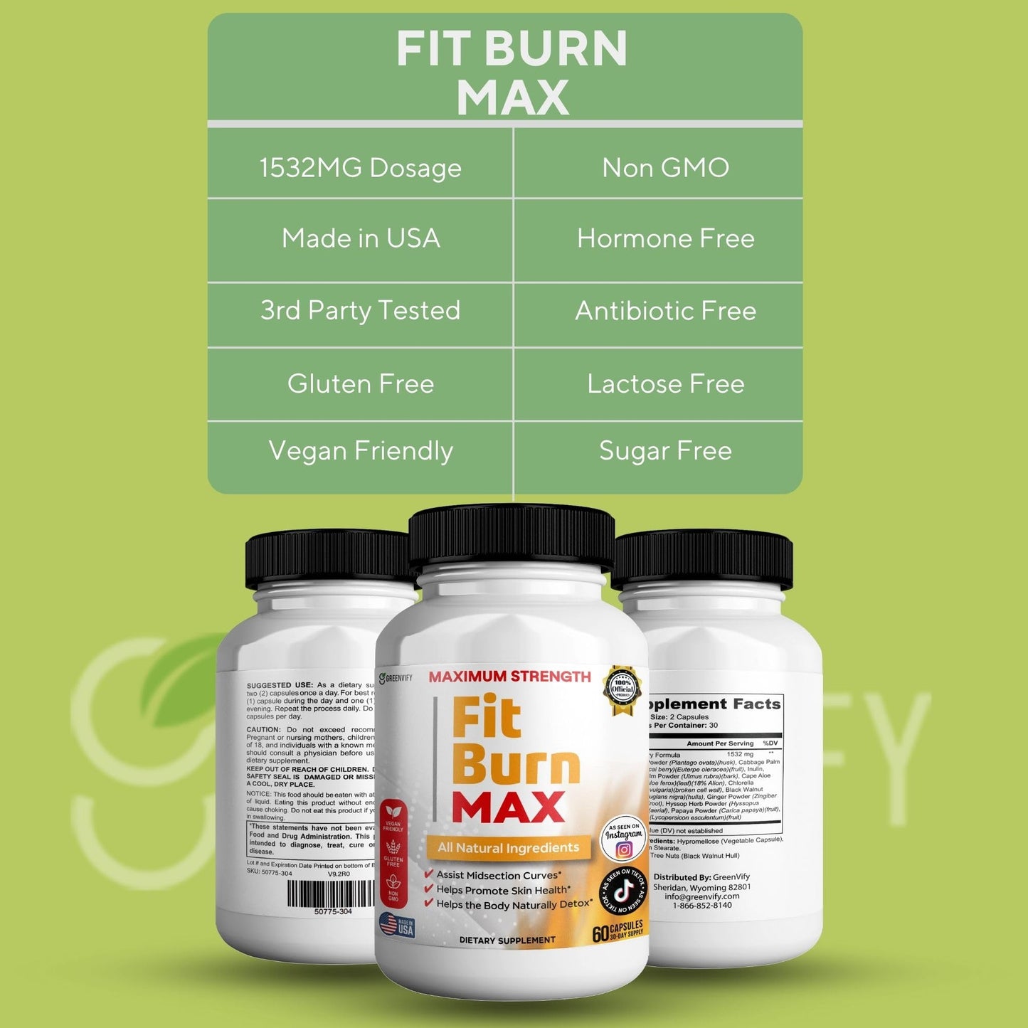 GREENVIFY Fit Burn Max Capsule, 60 Capsules