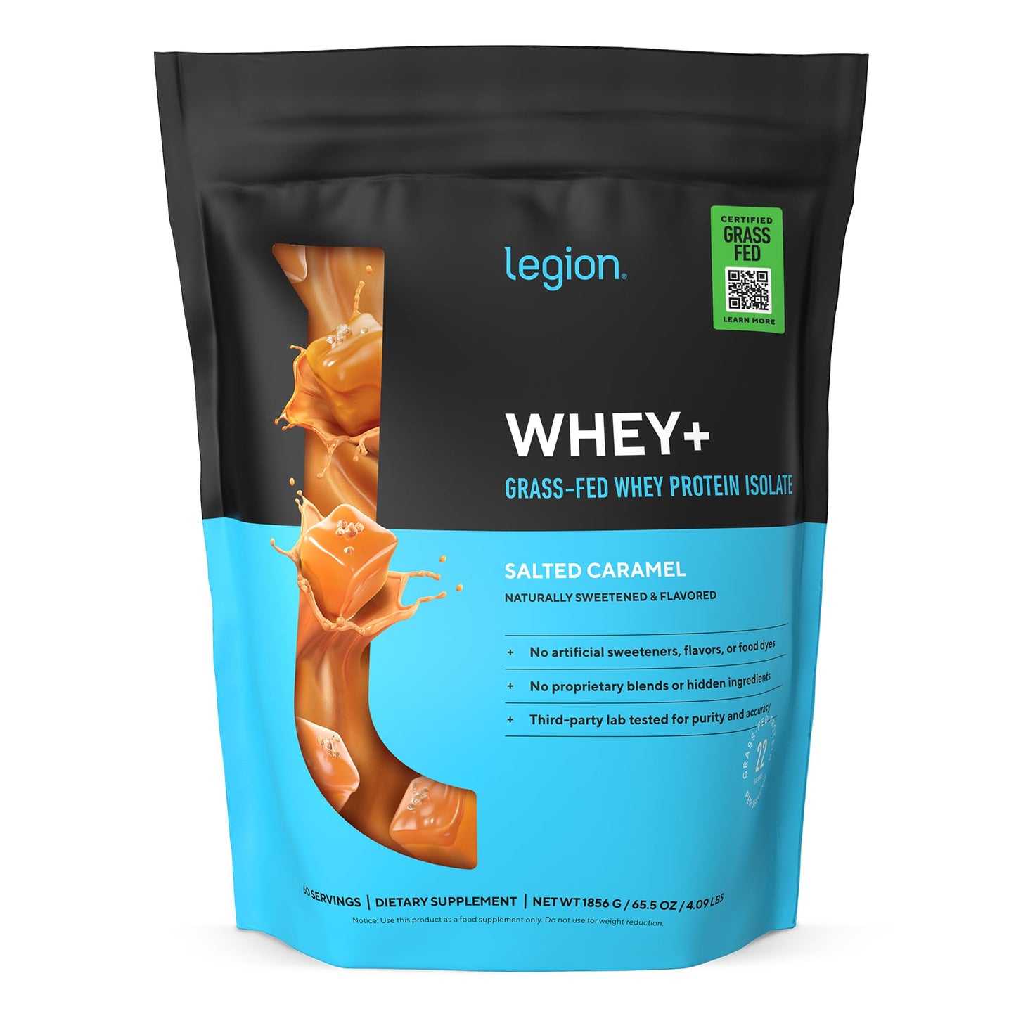 LEGION Whey+ Protein Whey Isolate Powder Salted Caramel, 60 Servings