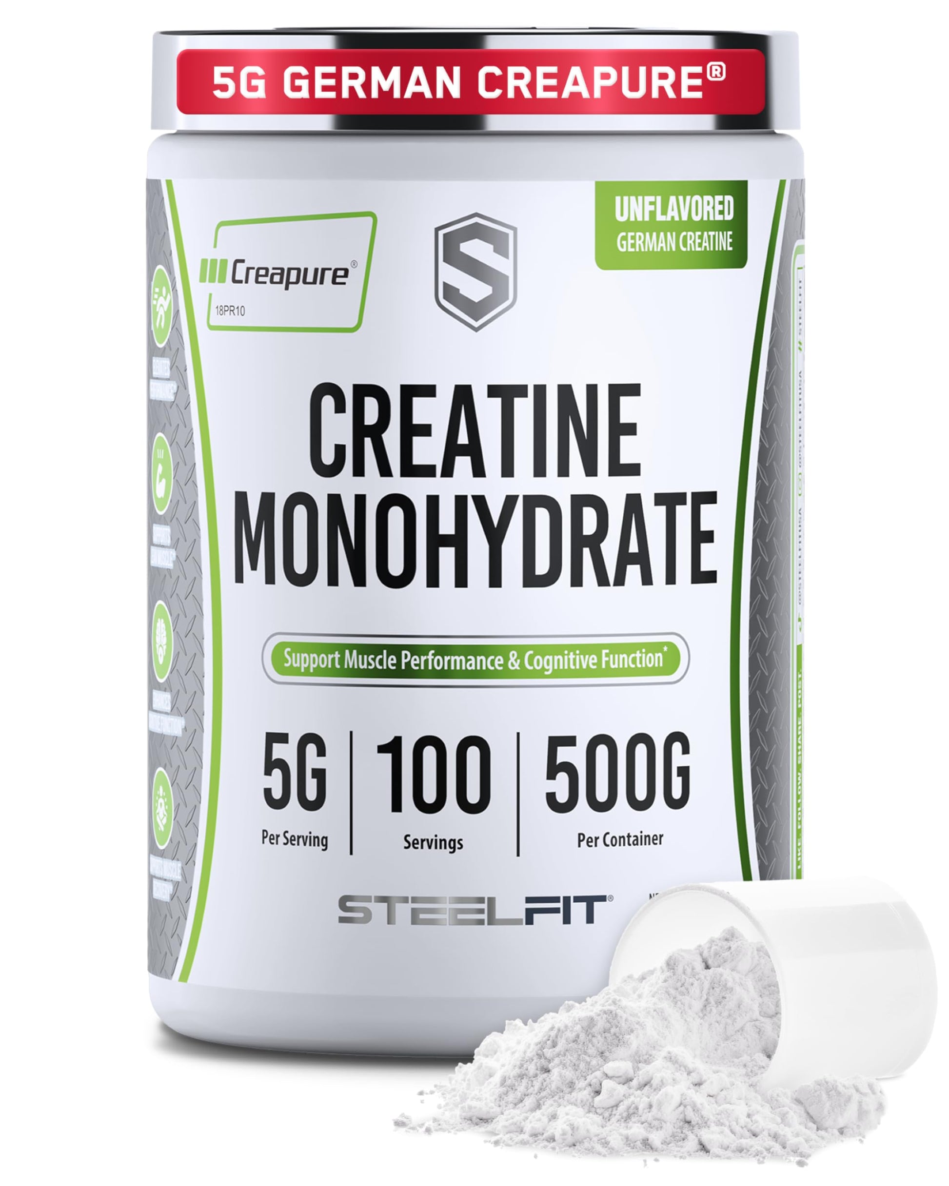 SteelFit Creapure Creatine Monohydrate Powder, 17.6