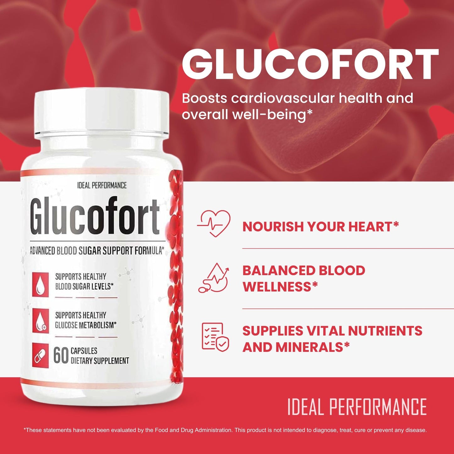 IDEAL PERFORMANCE Glucofort Formula Supplement Capsules 30