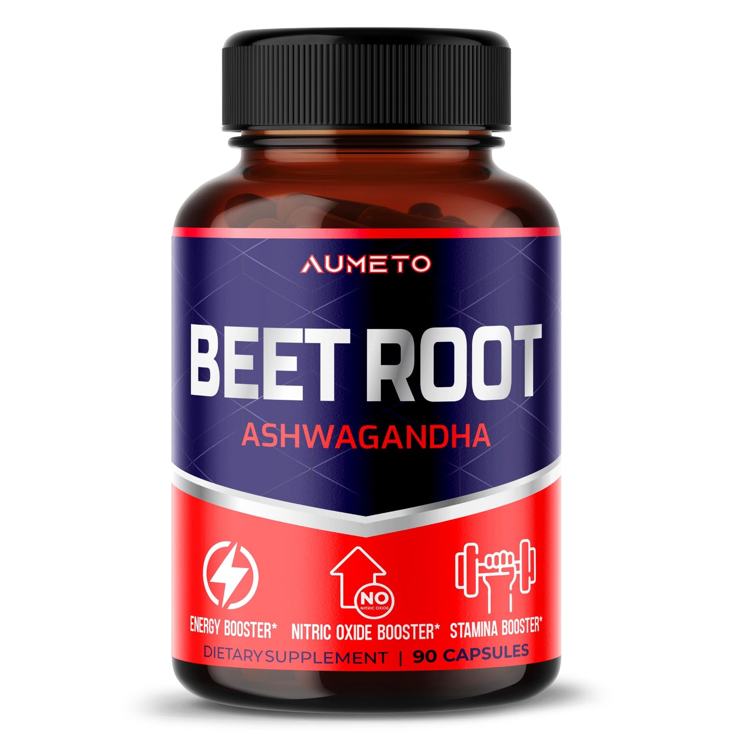 AUMETO Beet Root Capsules with Ashwagandha Powder 90
