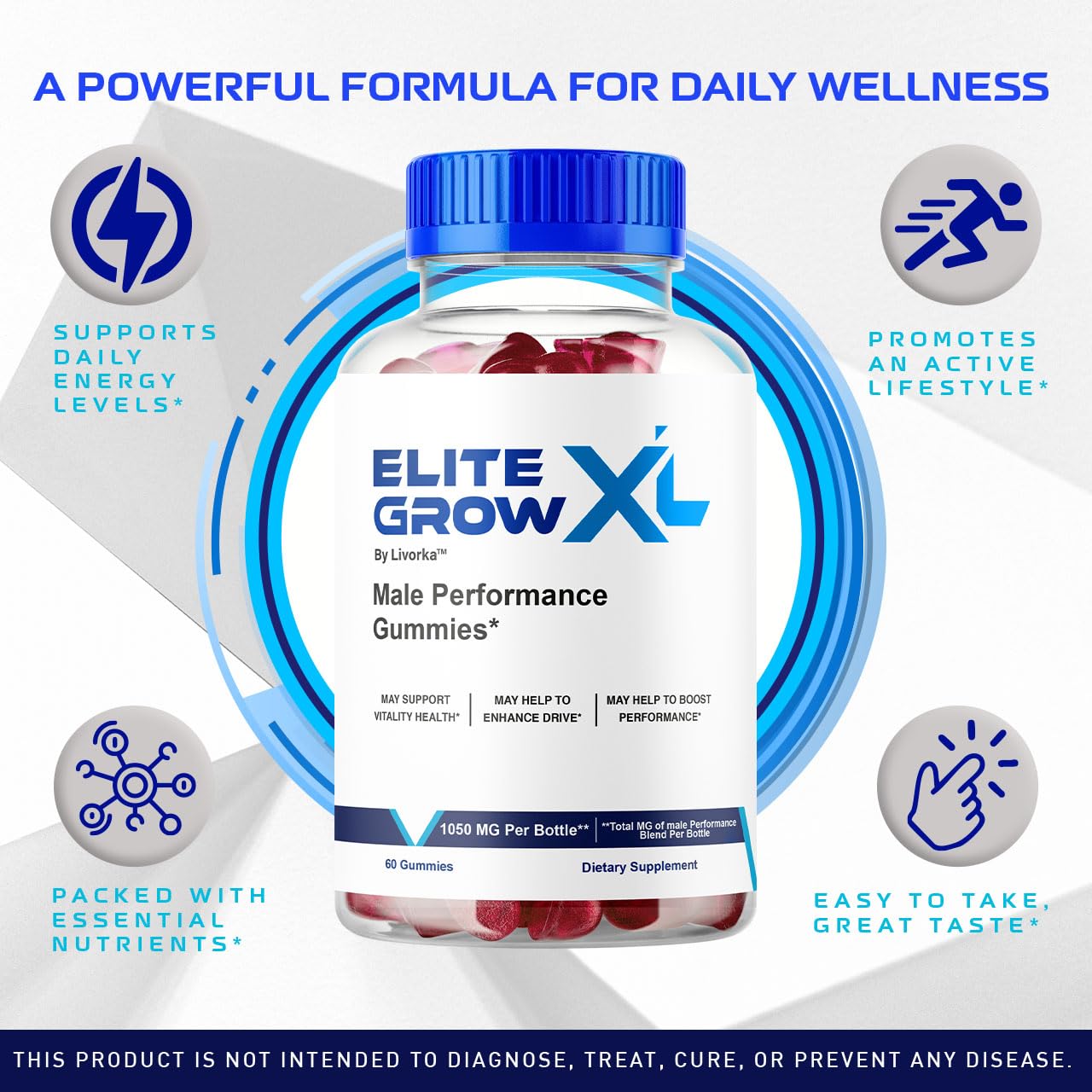 LIVORKA Elite Grow XL Gummies, 300 Gummies