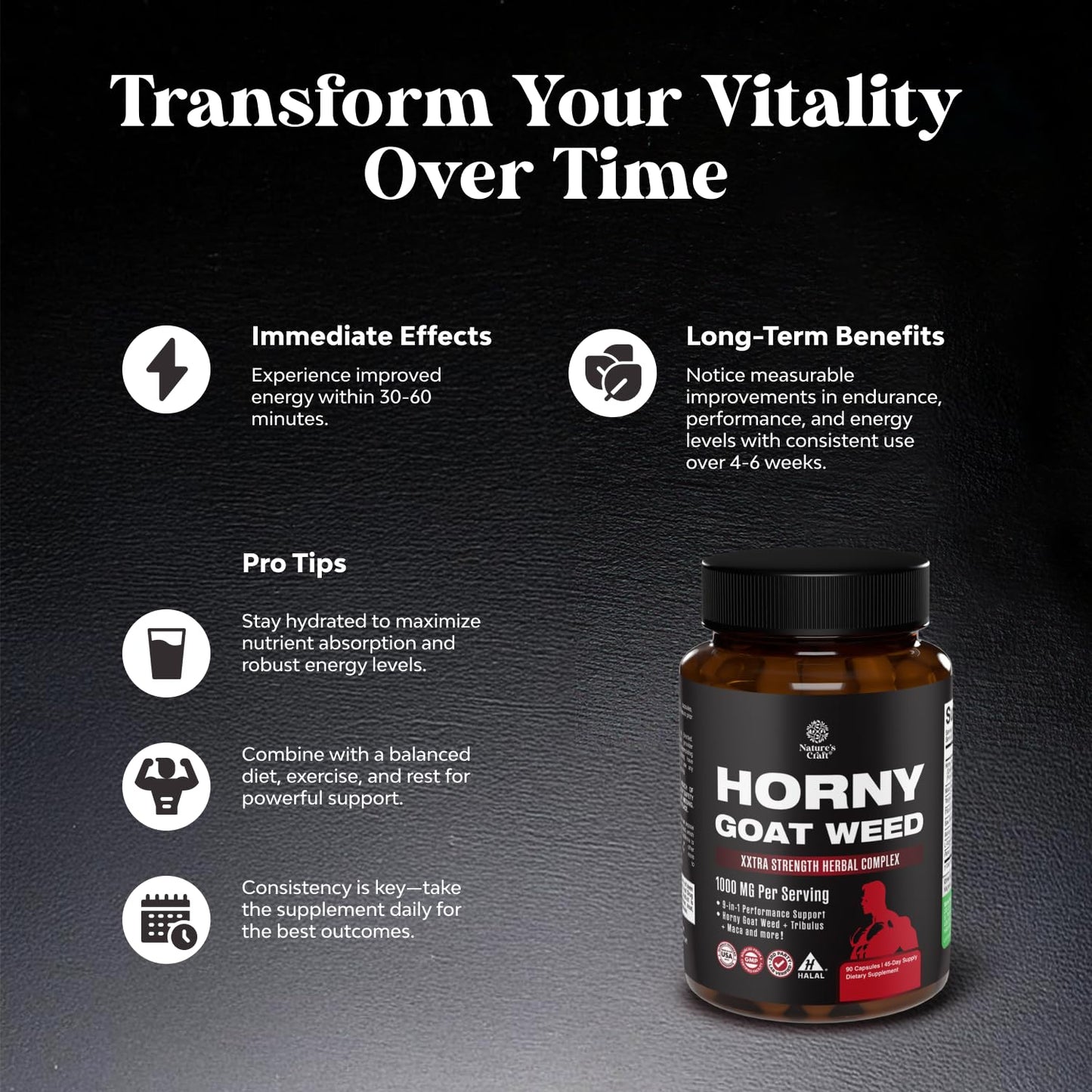 Natures Craft Horny Goat Weed Capsule 90 Count