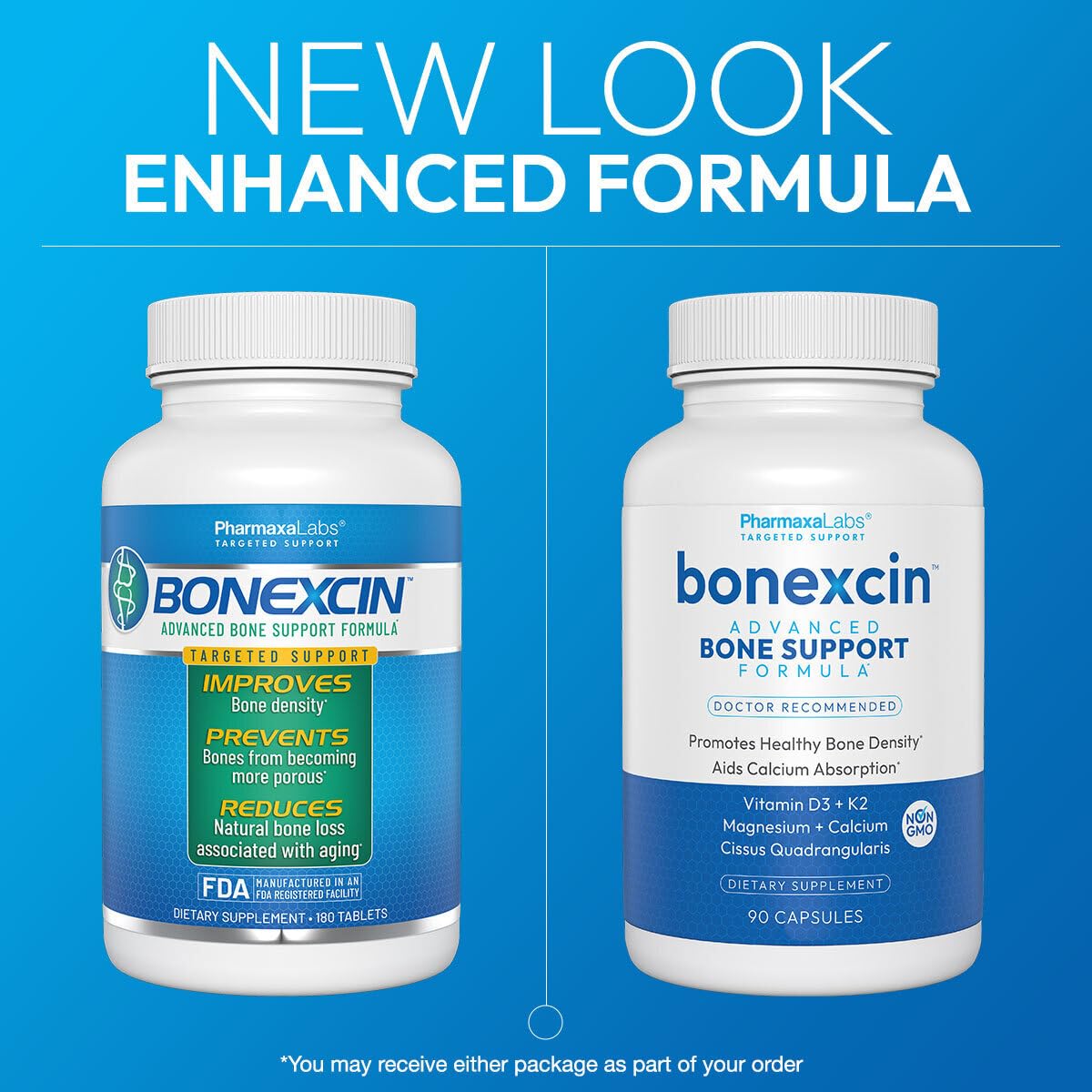 Bonexcin Advanced Bone Support Formula – Calcium, Magnesium, Vitamin D3 & K2 – Bone Density & Strength Support for Women & Men – Joint, Mobility, Menopause & Osteoporosis – 90 Capsules