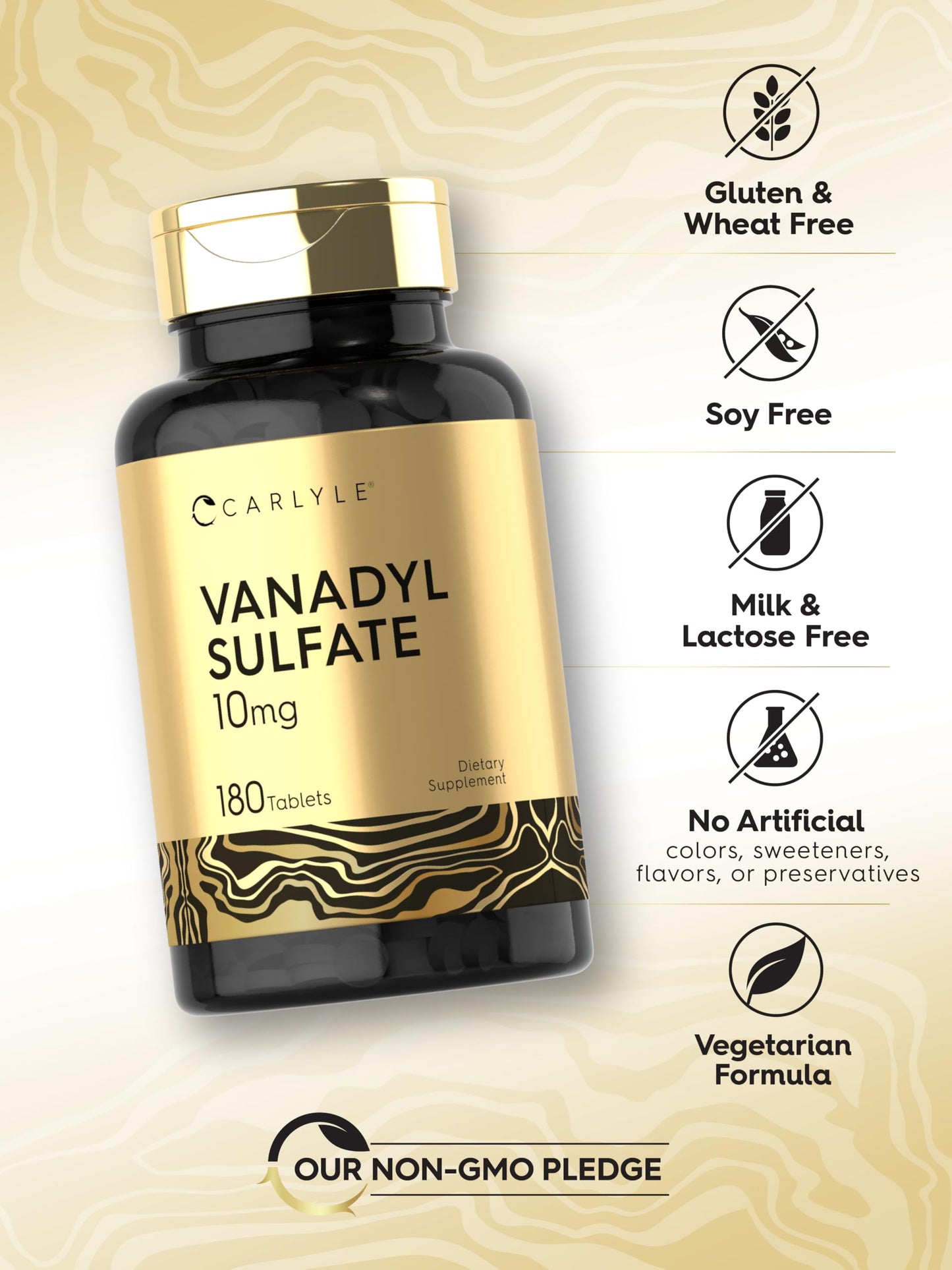 Carlyle Vanadyl Sulfate 10mg Tablets, 180 Count