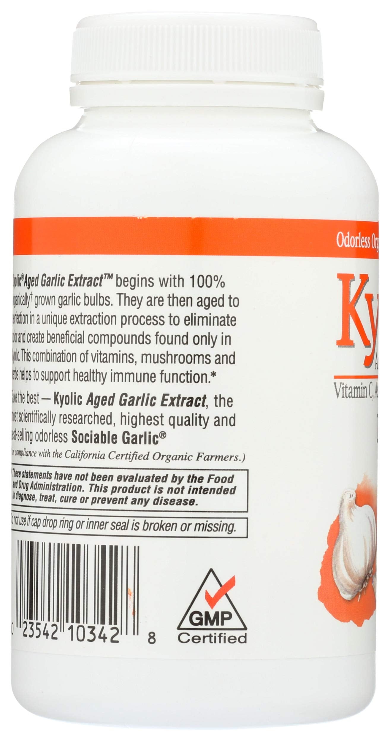 Kyolic Garlic with Calcium and Vitamins Capsules, 200 Count