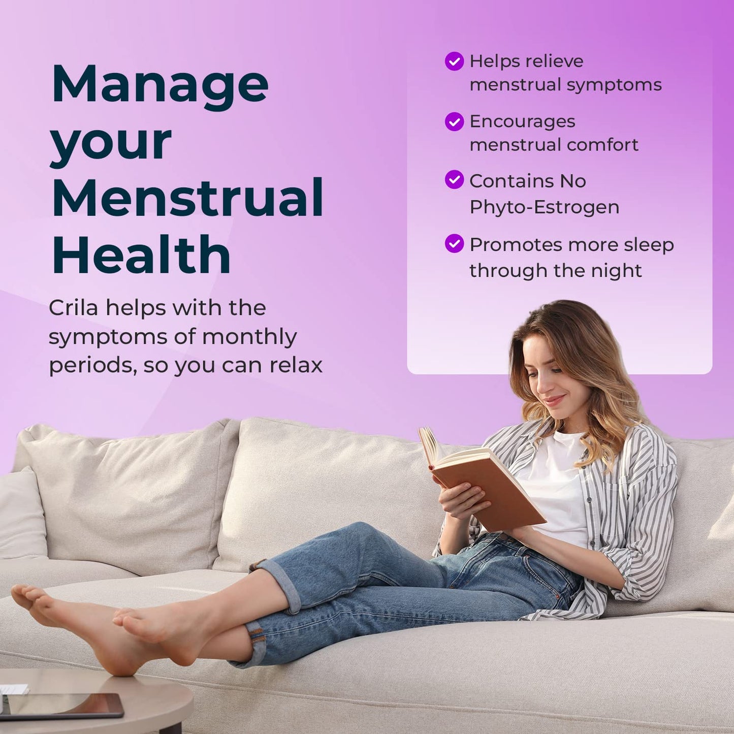 CRILA Estrogen-Free Ovarian & Uterine Support Capsules, 120 Count