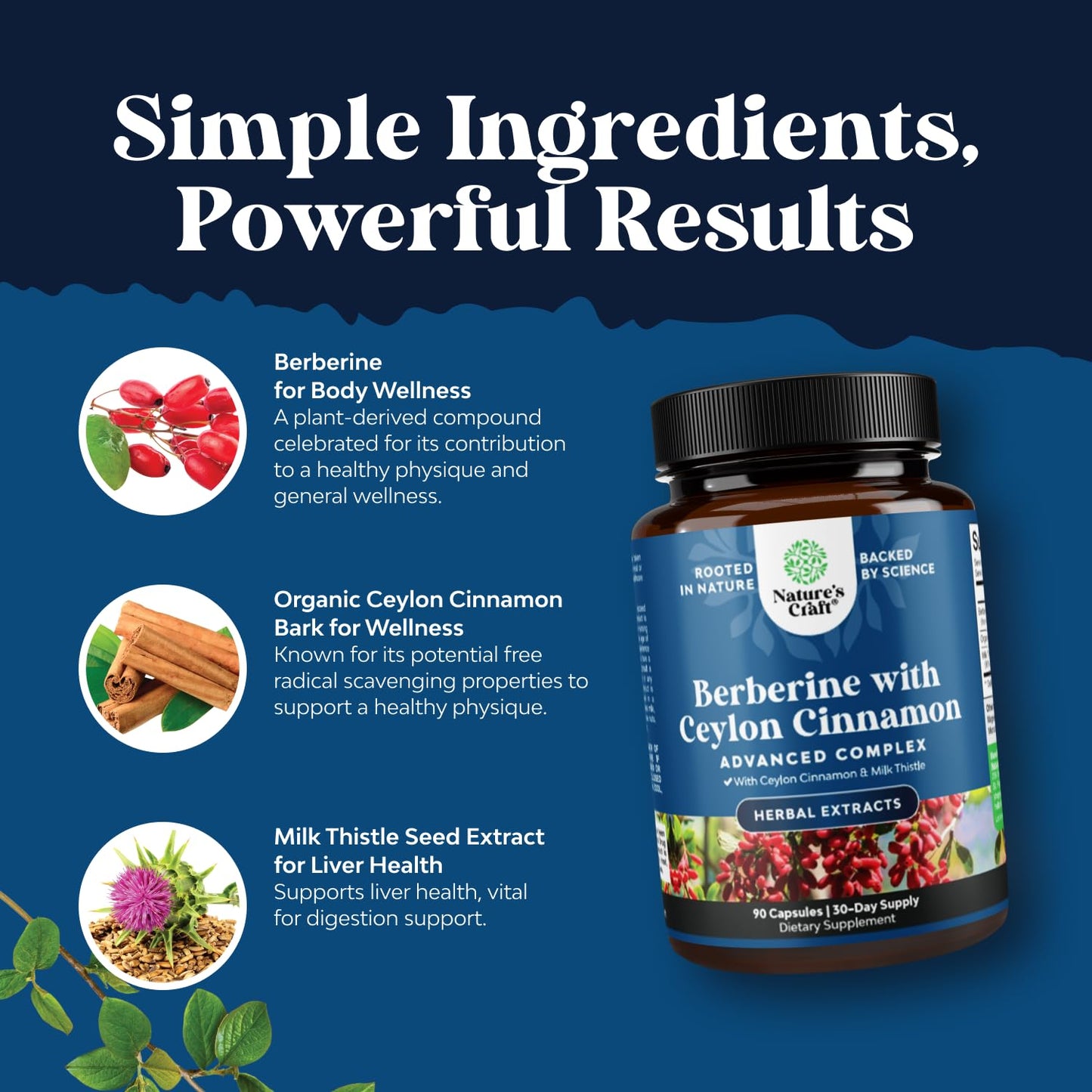 Natures Craft Berberine Plus 1200mg Per Serving Complex Capsule 90 Count