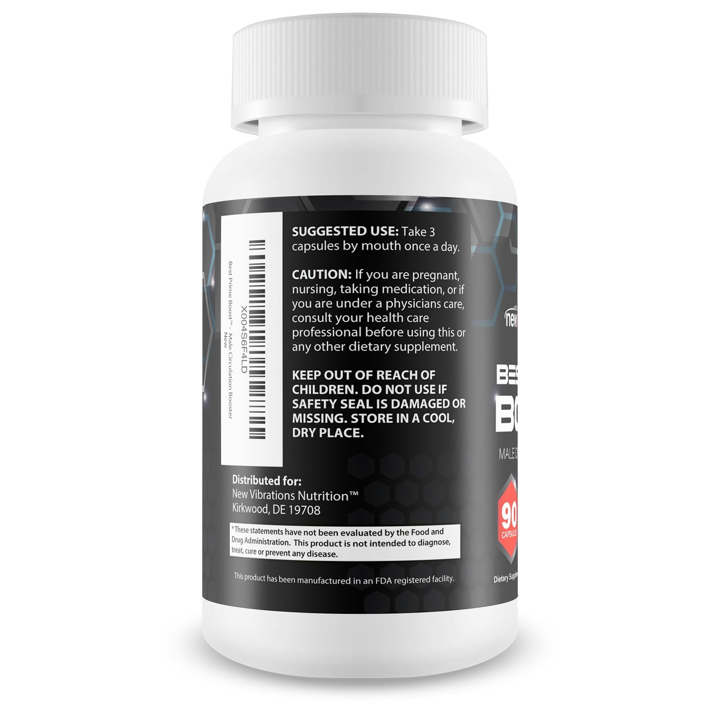 New Vibrations Nutrition Best Prime Boost Male Circulation Booster Capsule 90 Count
