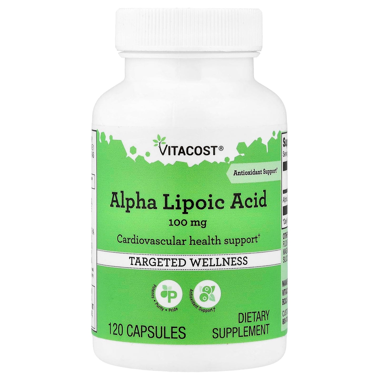 Vitacost Alpha Lipoic Acid 100 mg Capsule, 120 Capsules