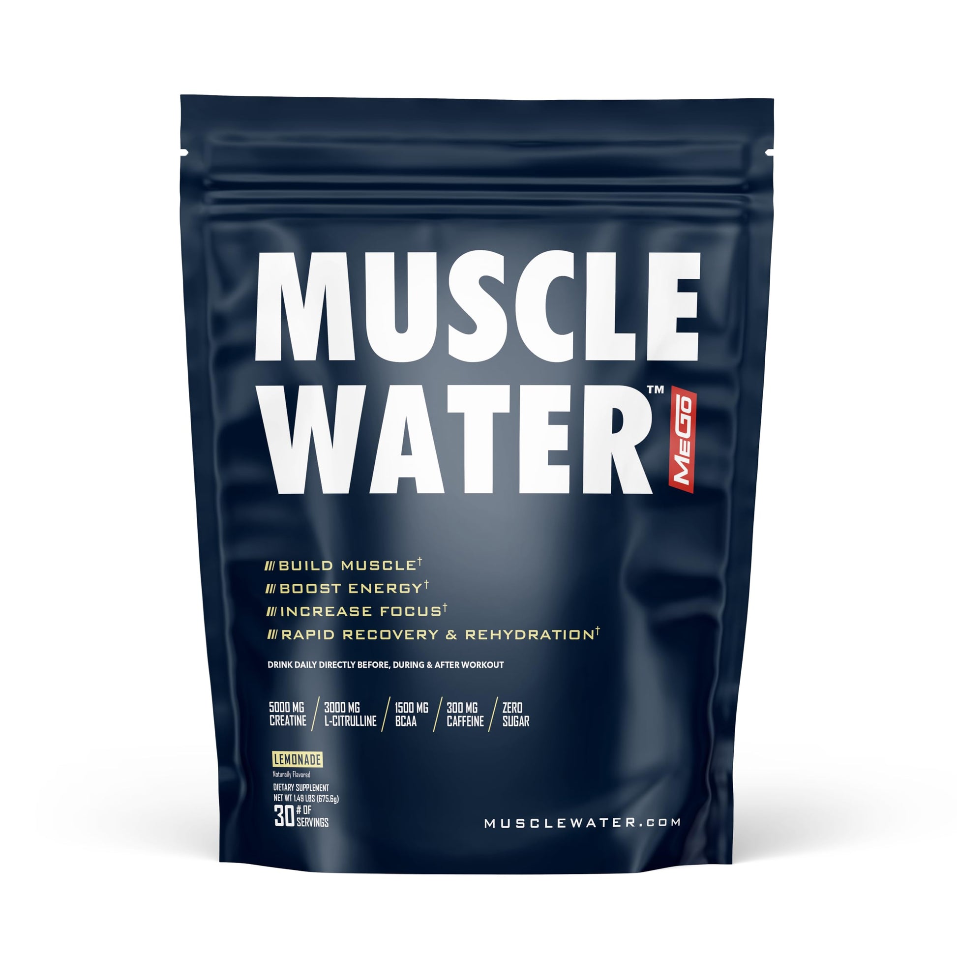 MEGO Muscle Water Pre Workout Powder, 30 Servings
