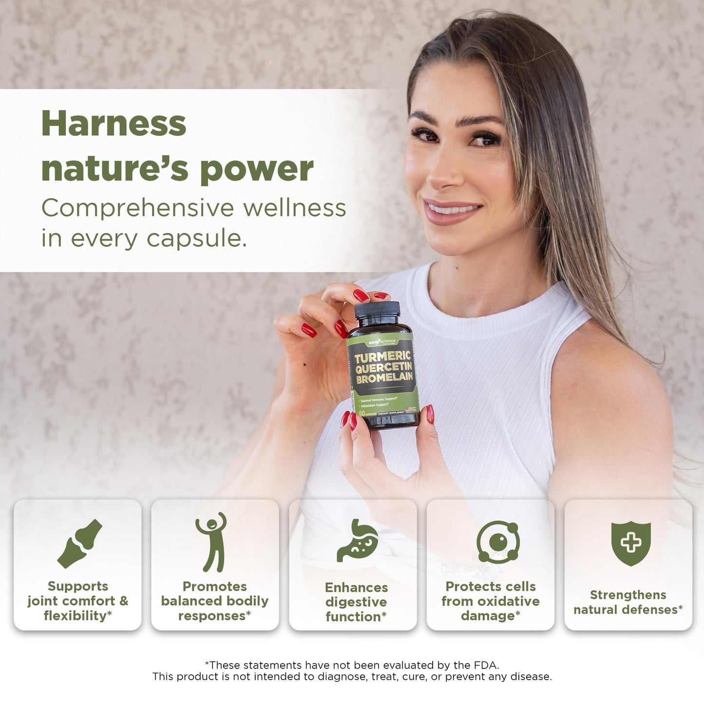 GADE NUTRITION BOOST YOUR HEALTH Turmeric Quercetin with Bromelain 60 Capsules