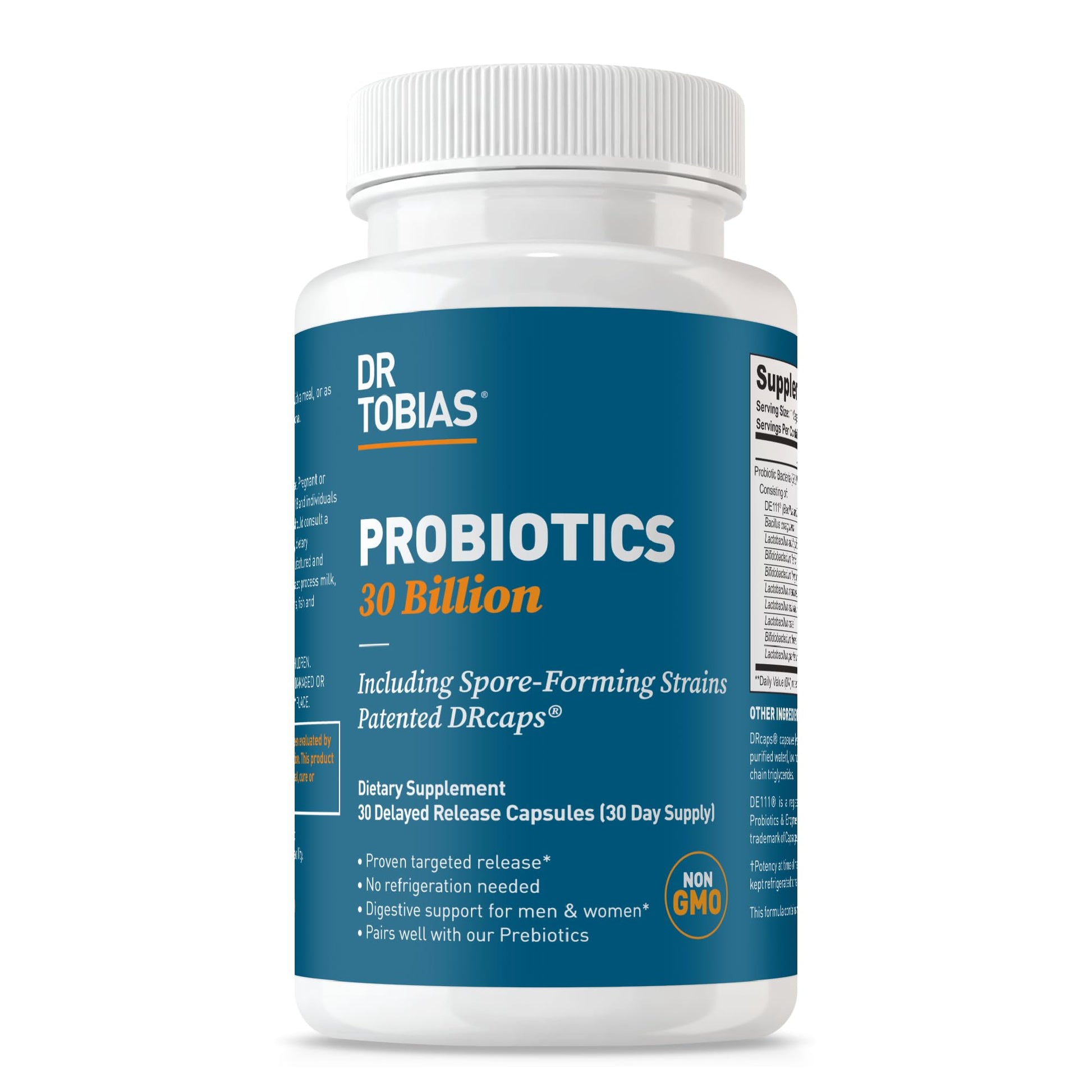 Dr. Tobias Probiotics 30 Billion CFU Capsules 30