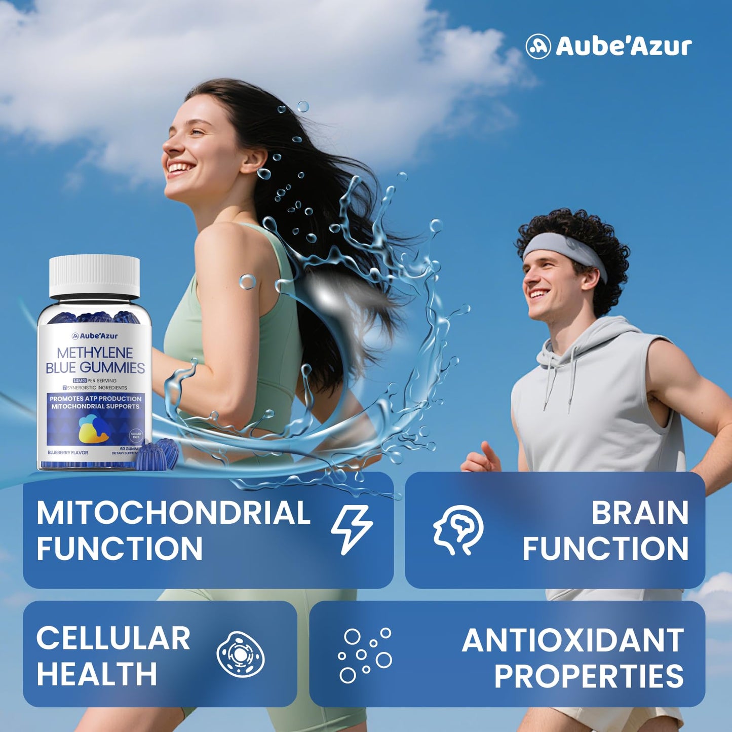 Aube'Azur Methylene Blue Gummies 60 Count