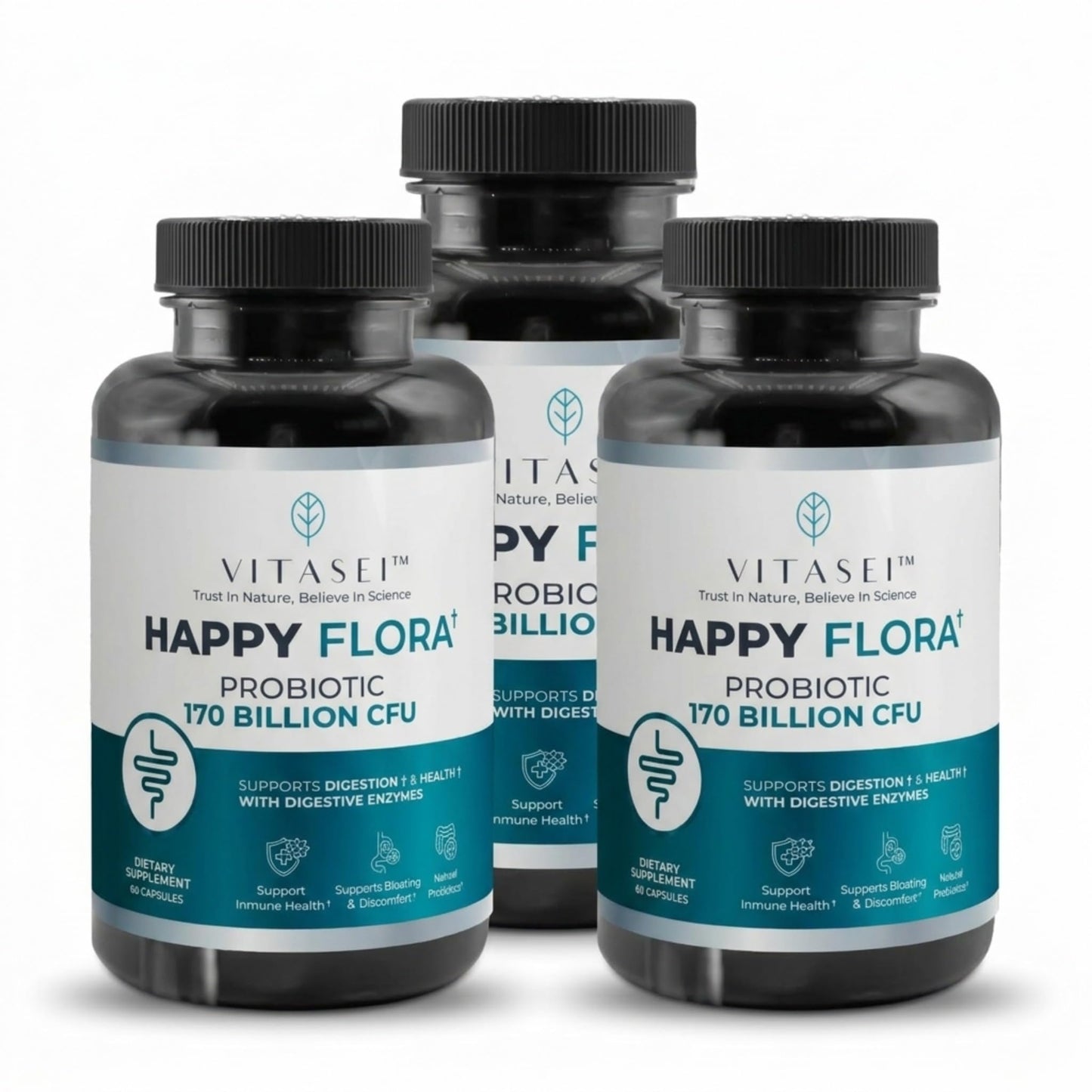 VITASEI Happy Flora Probiotic Metabolic Supplement 180 Capsules