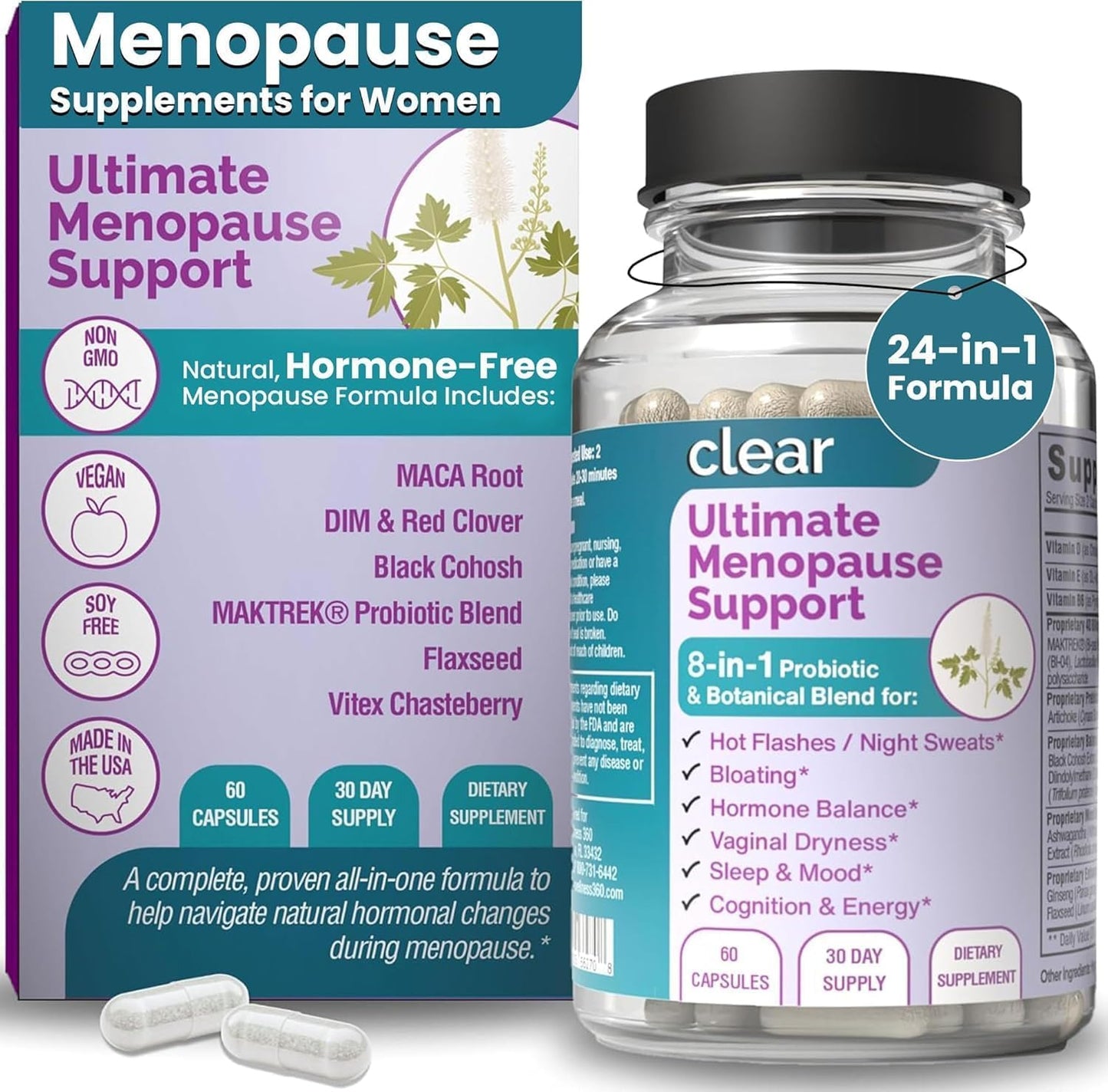 Clear Probiotics Menopause Support for Women Capsule 180 Capsules