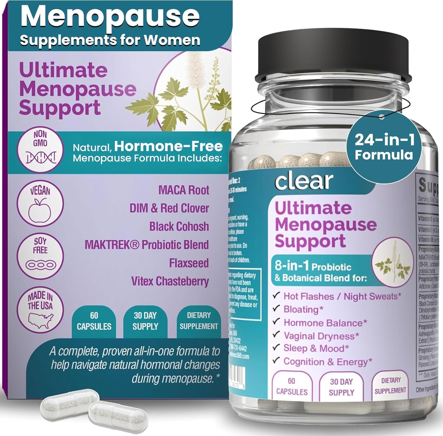Clear Probiotics Menopause Support for Women Capsule 180 Capsules