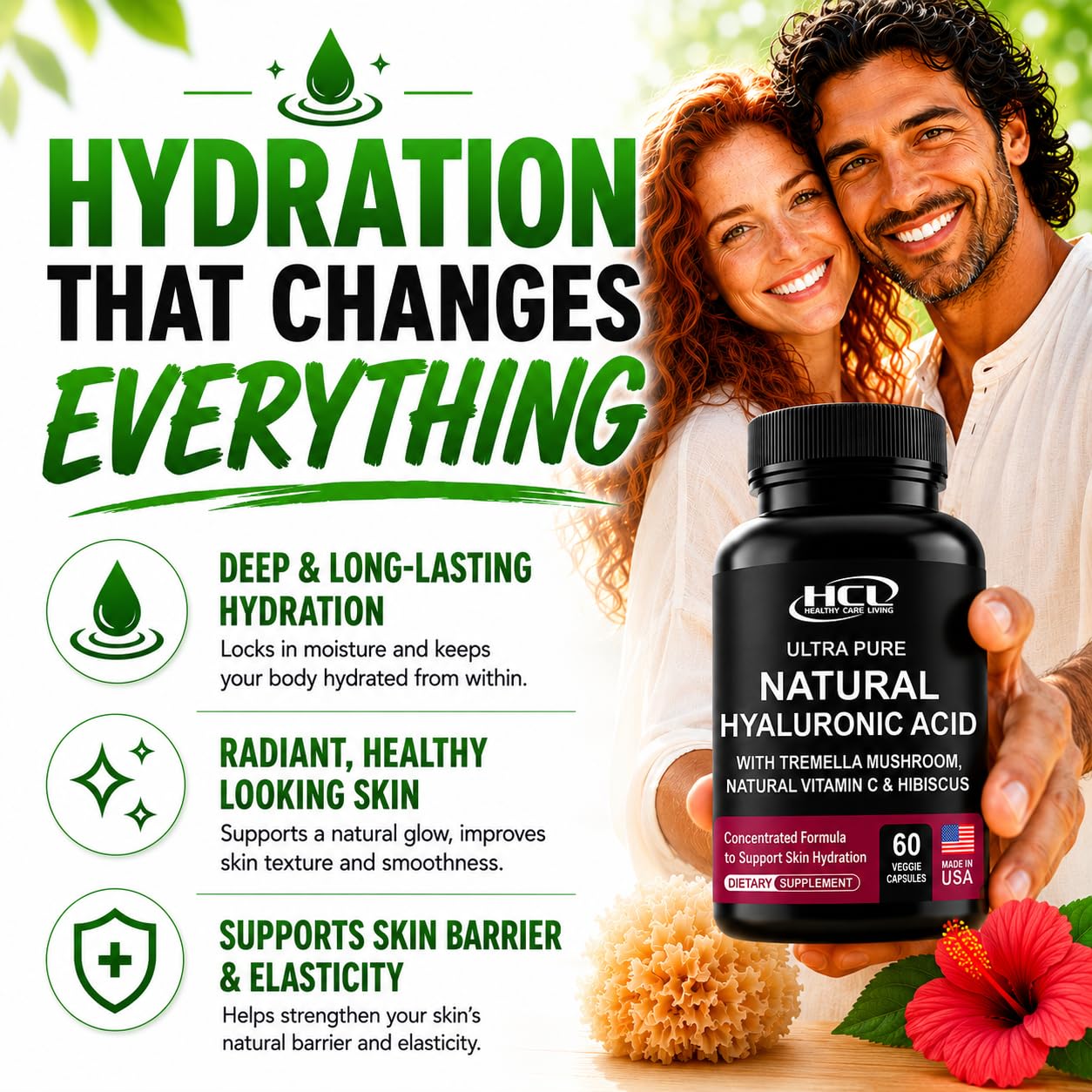 HCL Herbal Code Labs Hyaluronic Acid Supplement Capsules 60 Count