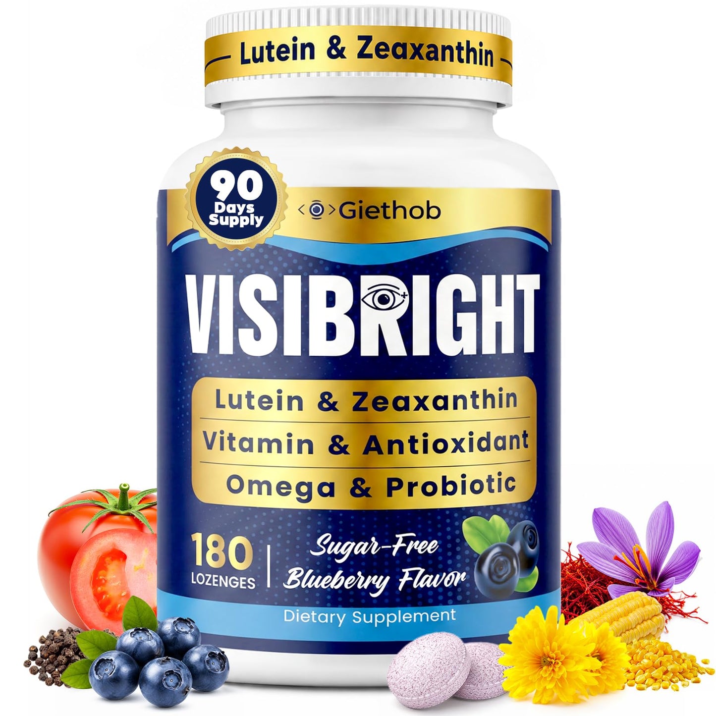 Giethob Lutein and Zeaxanthin Supplements Chewable 180 Count