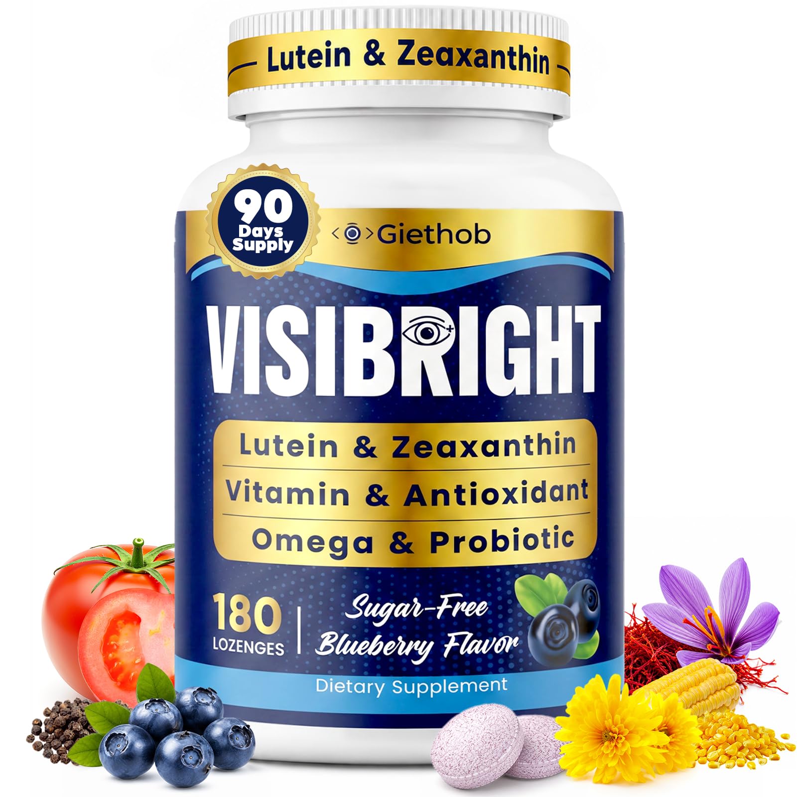 Giethob Lutein and Zeaxanthin Supplements Chewable 180 Count