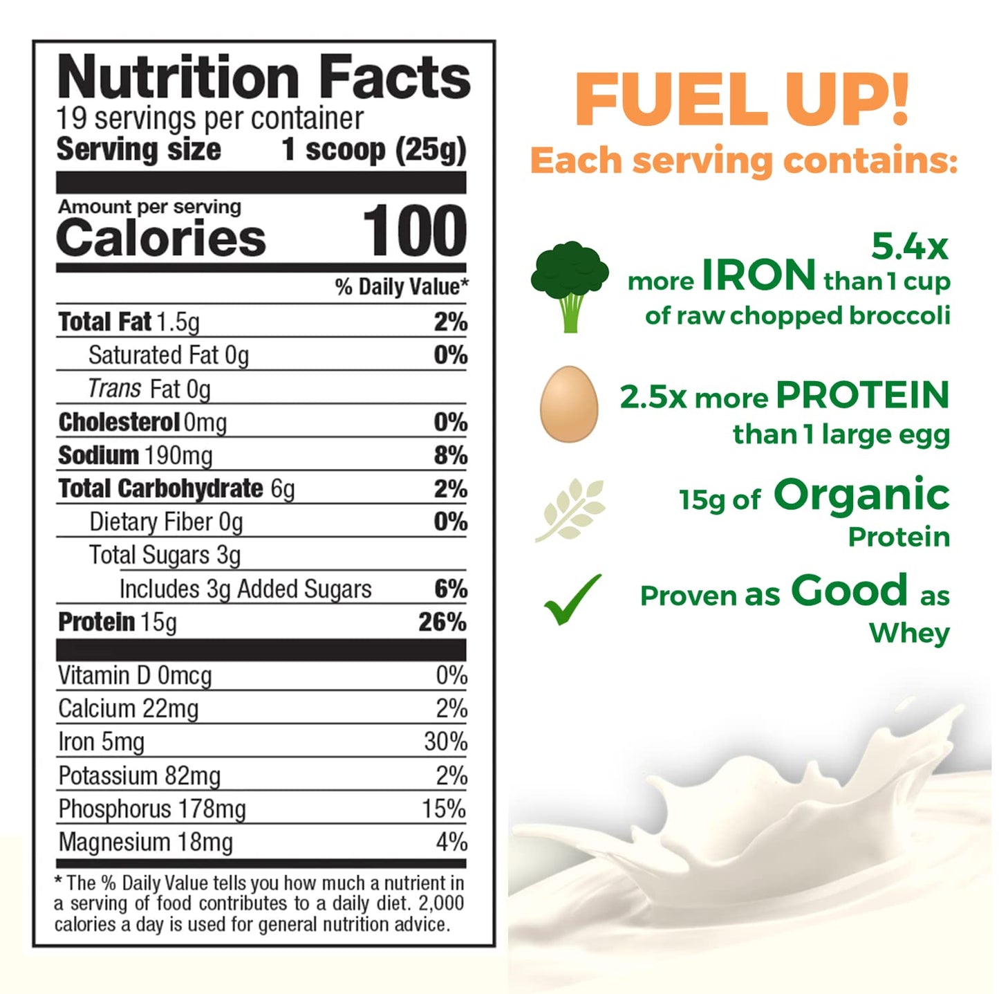 Growing Naturals Organic Rice Protein Powder Vanilla Blast 32.8 oz