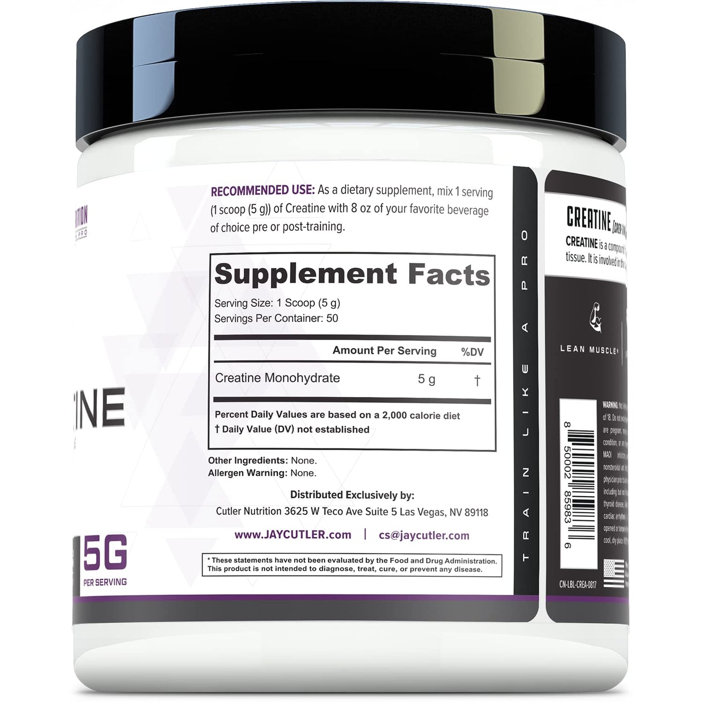 Cutler Nutrition Pure Creatine Monohydrate Powder 50 Servings