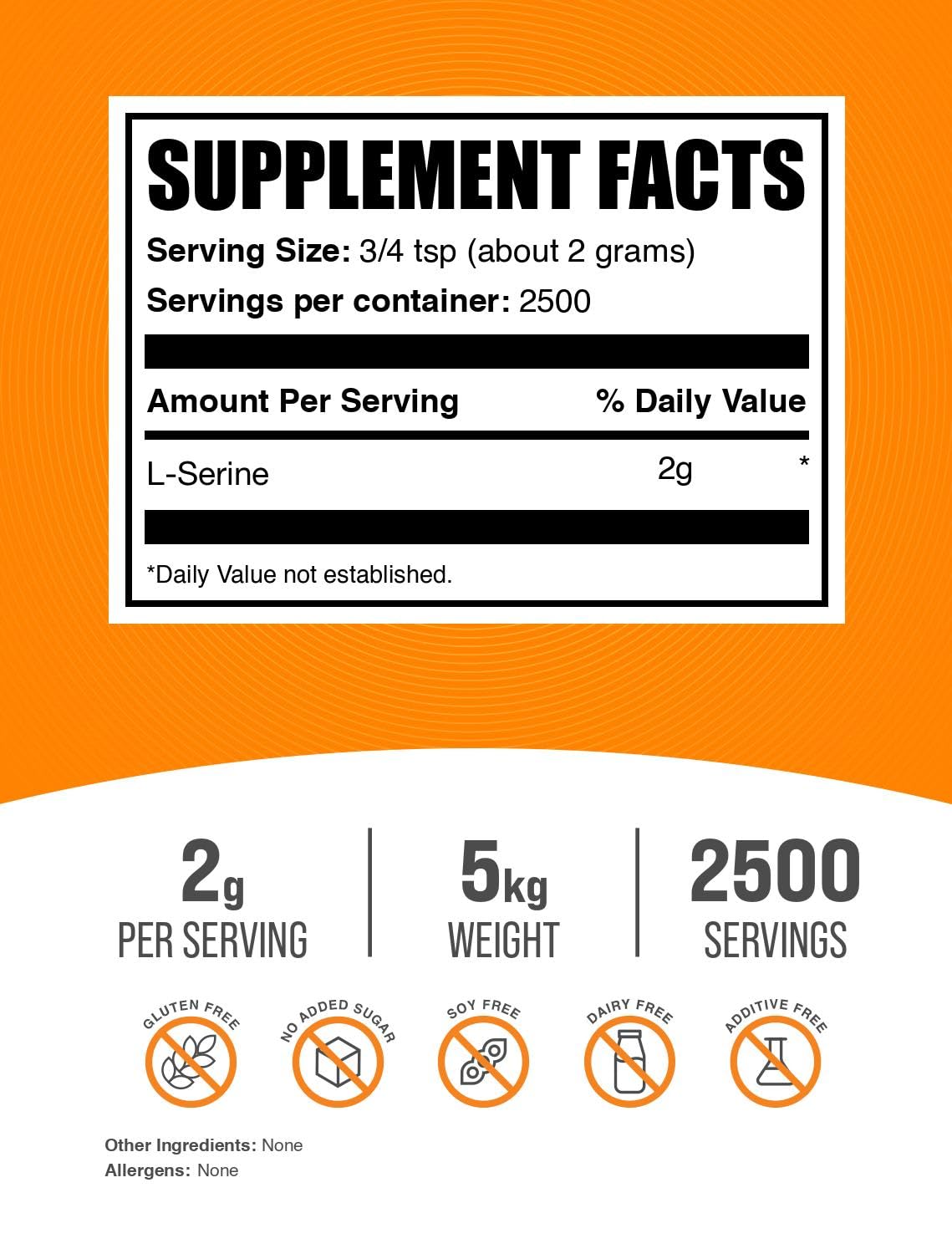 BulkSupplements L-Serine Powder Pack of 5