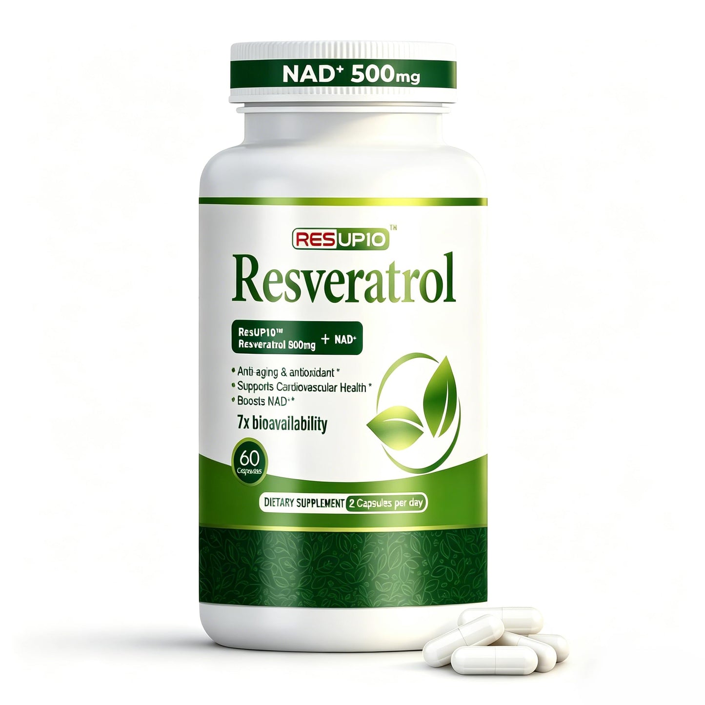 ILEXPOWER NAD Resveratrol Supplement Capsule, 60 Capsules