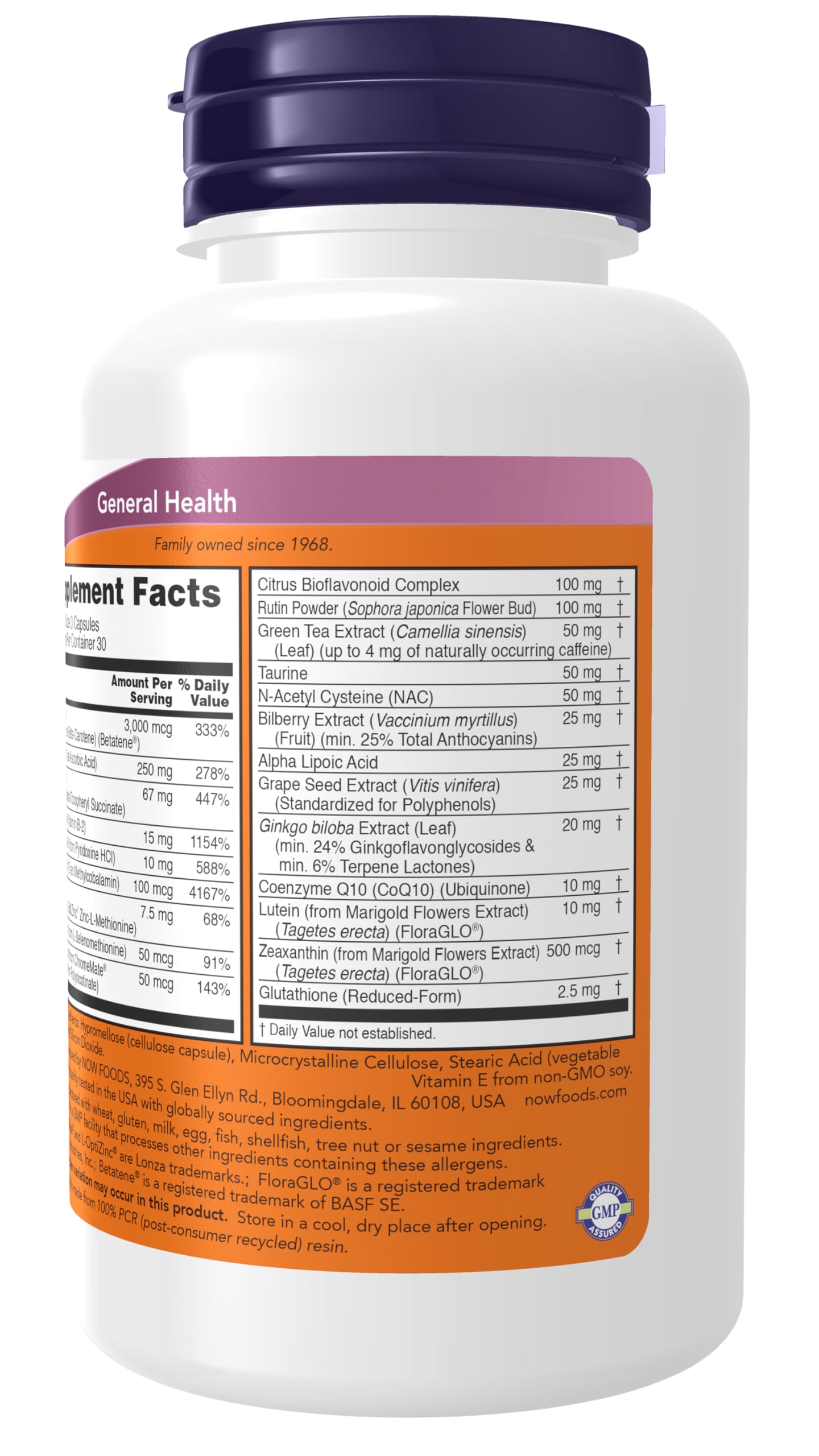 NOW Foods Ocu Support with FloraGLO Lutein Plus Vitamins A, C and E, 90 Capsules