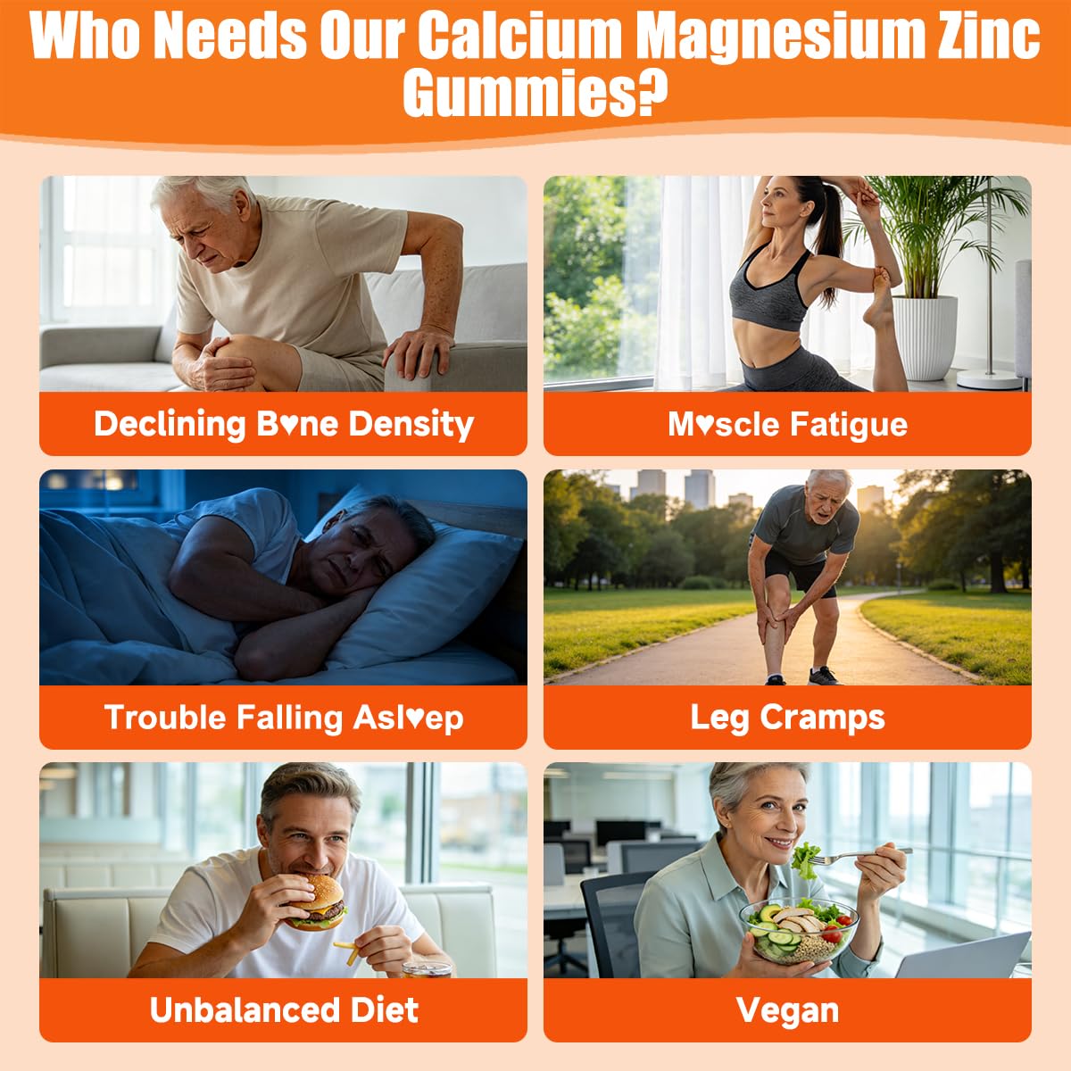 Fajeckma Calcium Magnesium Zinc Gummies, 120 Gummies