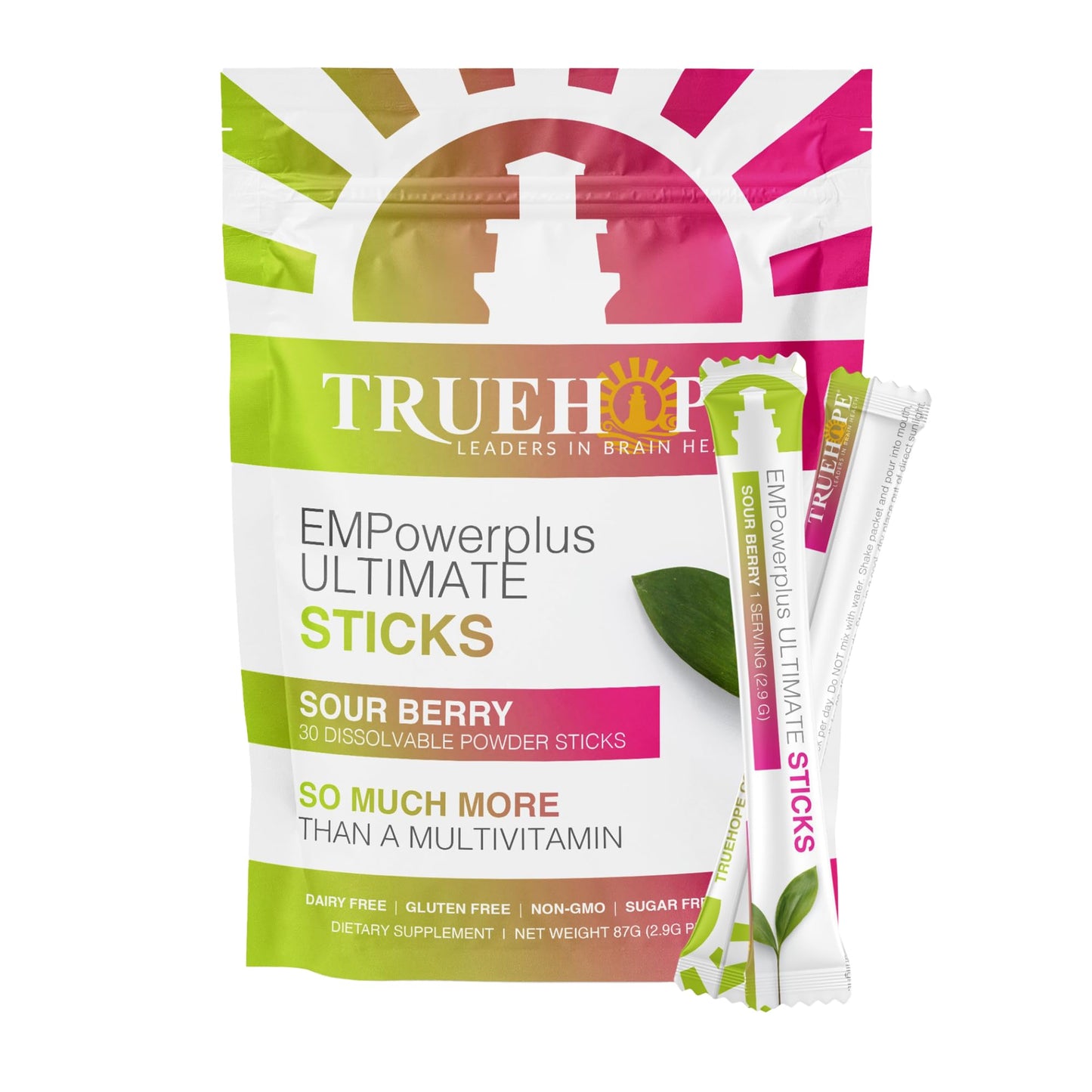 Truehope Multivitamin Nootropic Pouches with Inositol - Once-Per-Day EMPowerplus Ultimate Sticks Powder, 30 Count